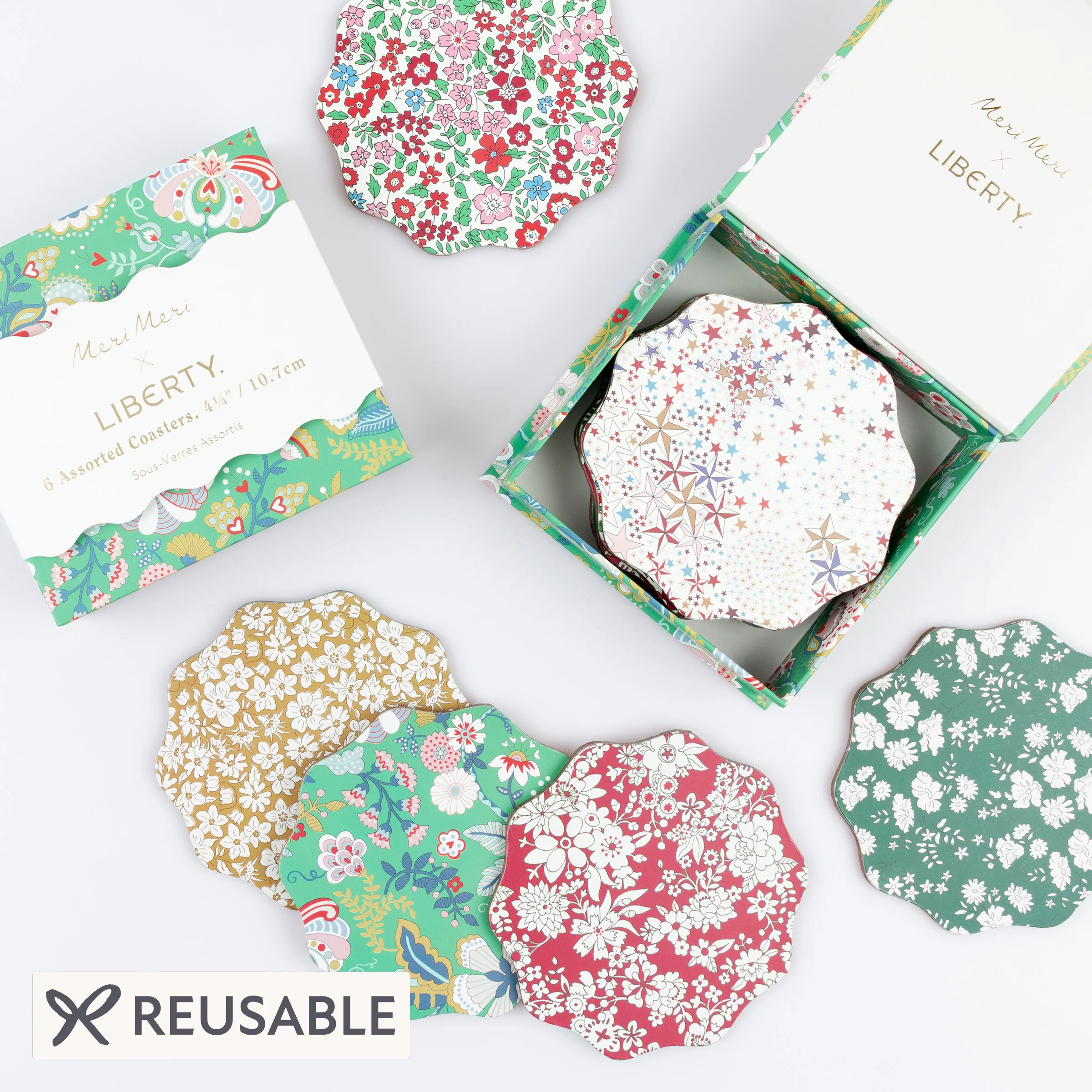 Meri Meri x Liberty Winter Coasters (x 6)