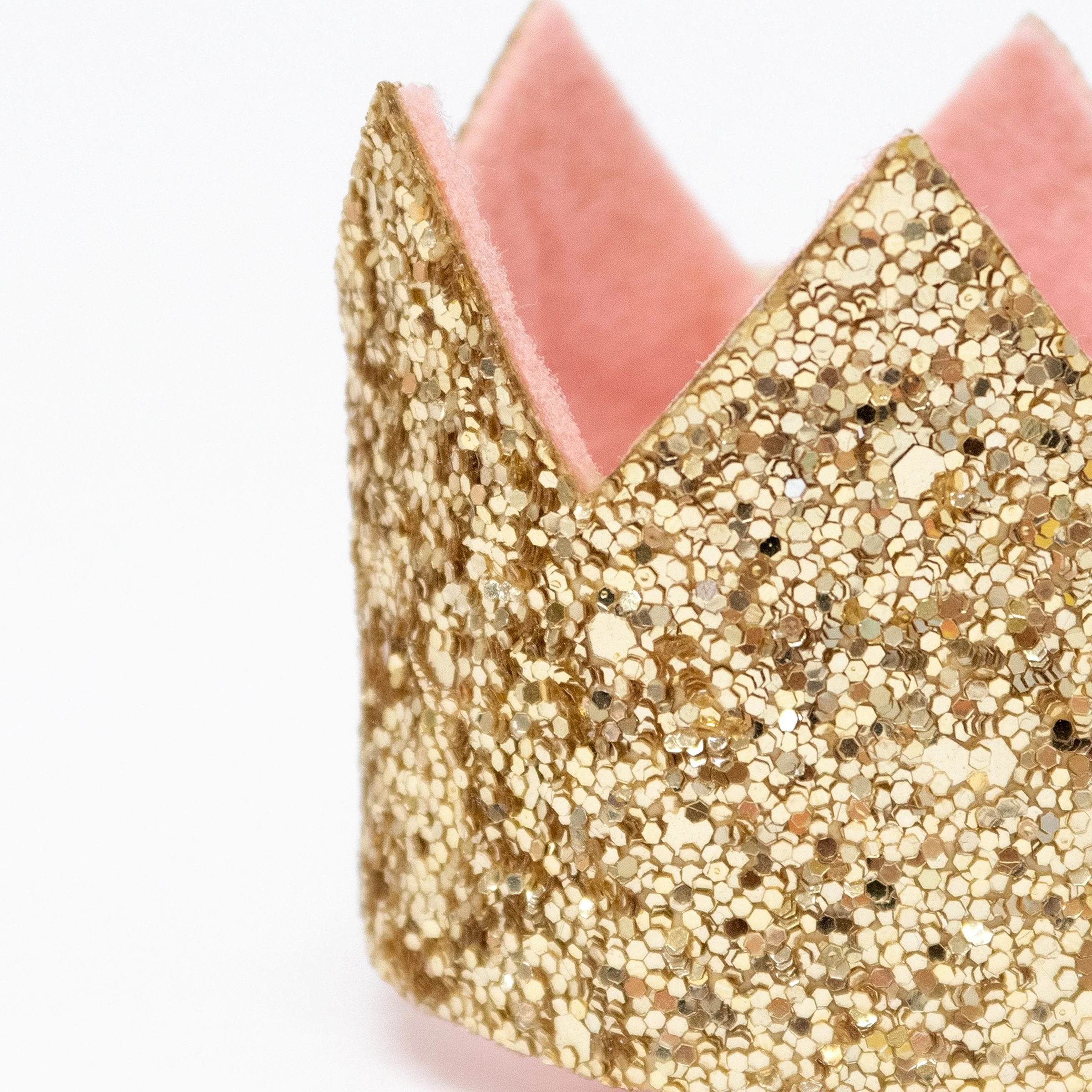 Mini Gold Glitter Crown Hair Clip - Image 2