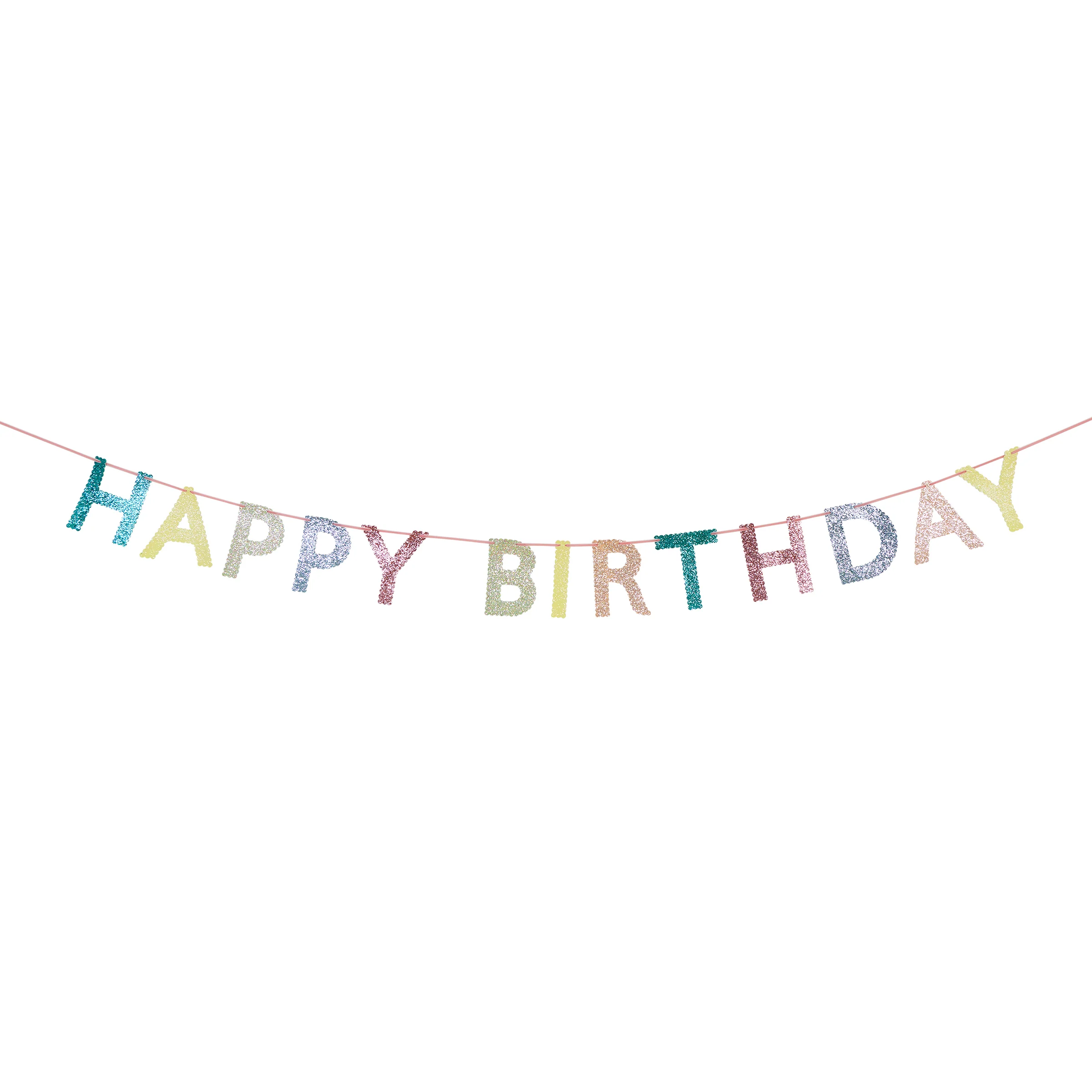Mixed Glitter Happy Birthday Garland - Image 4