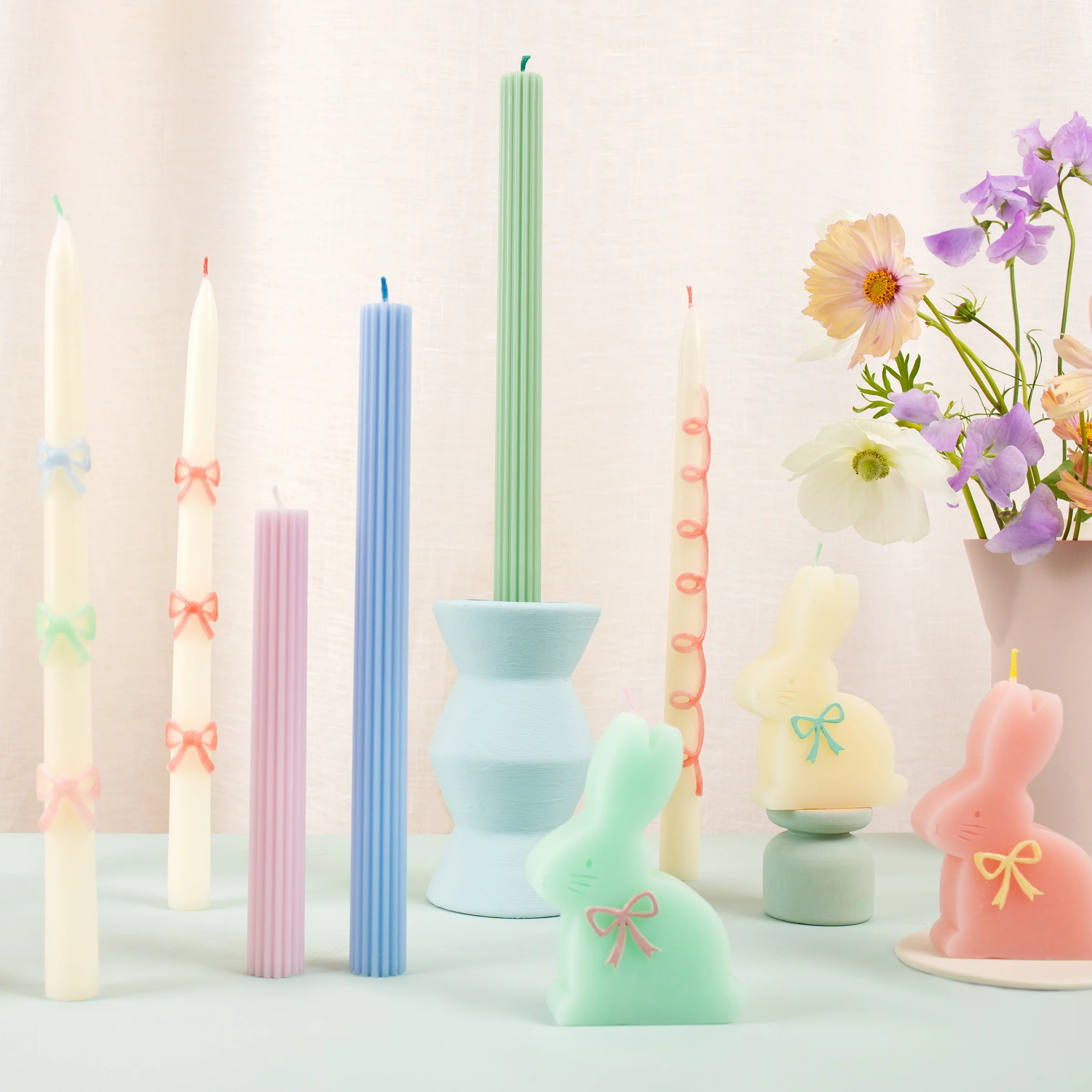 Multi Bow Taper Candles (x 2) - Image 2