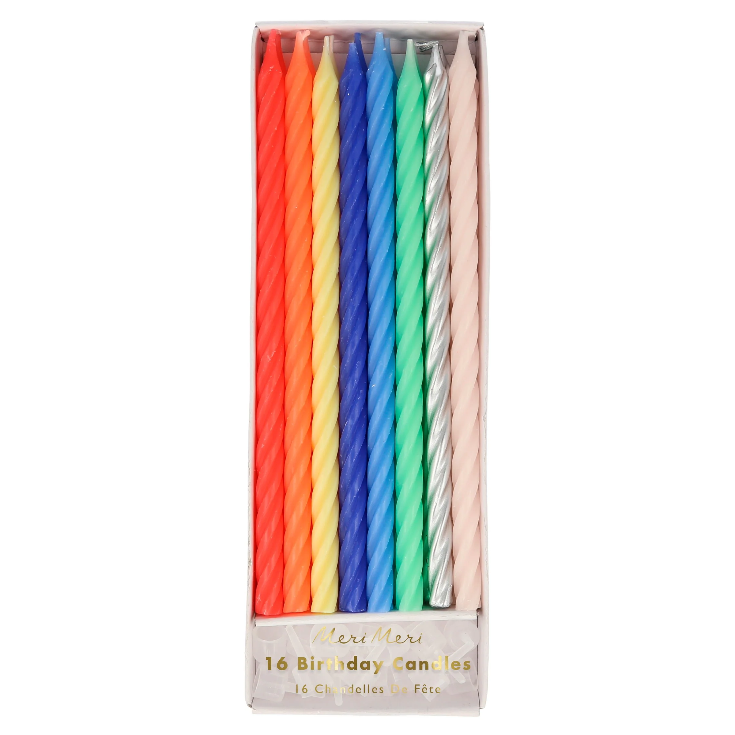 Multi Neon Twisted Candles (x 16)