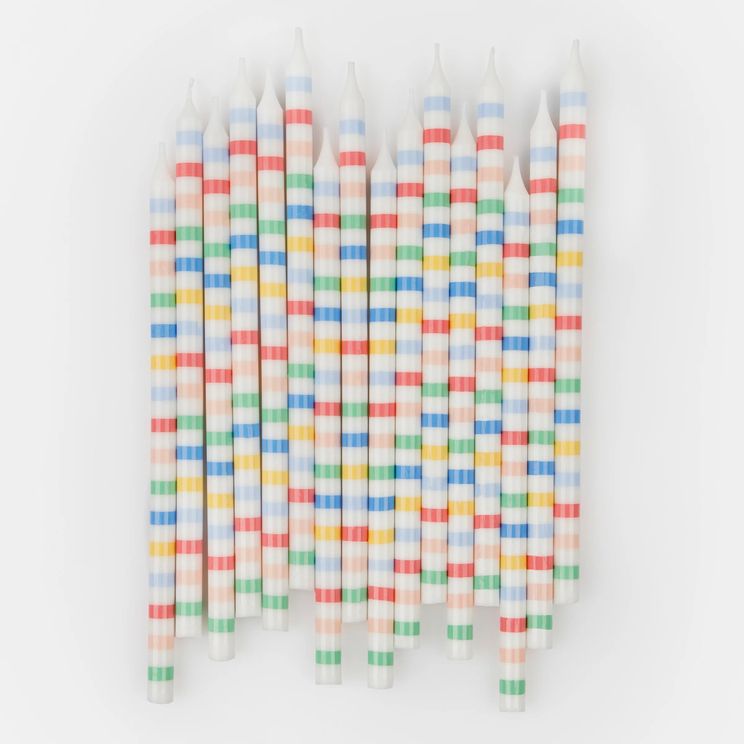 Multi Stripe Candles (x 16)