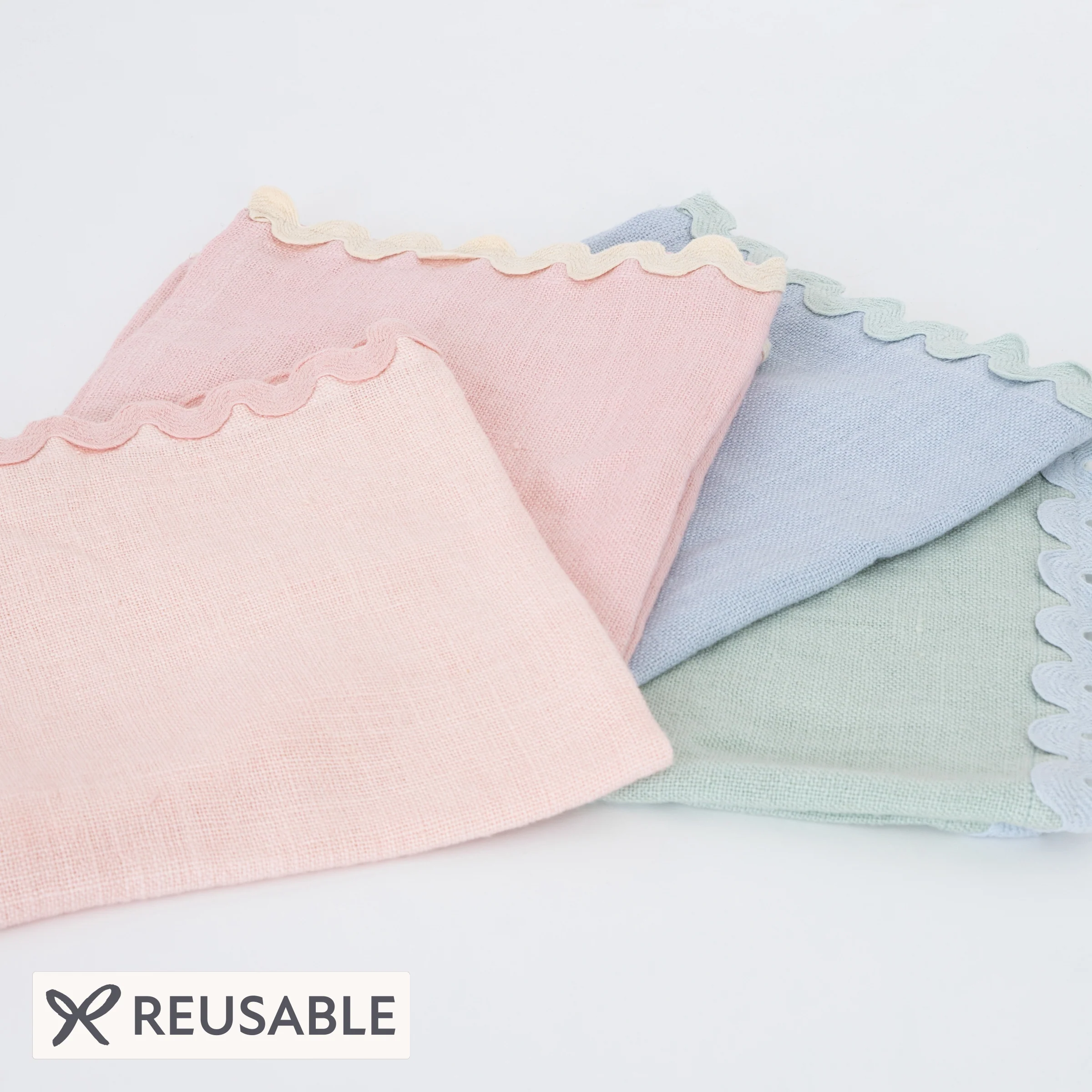 Pastel Ricrac Fabric Napkins (x 4)