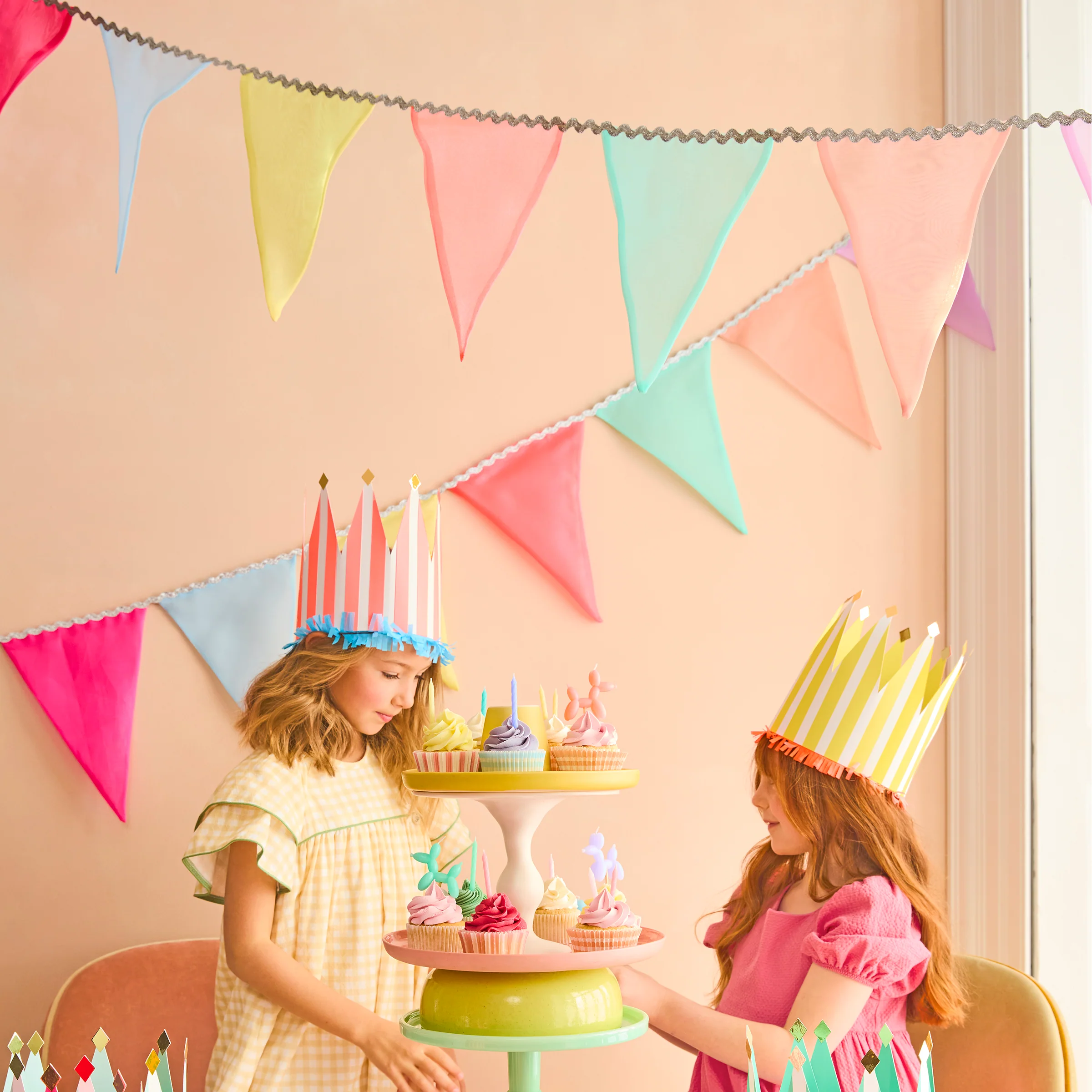 Pastel Rainbow Organza Garland - Image 2