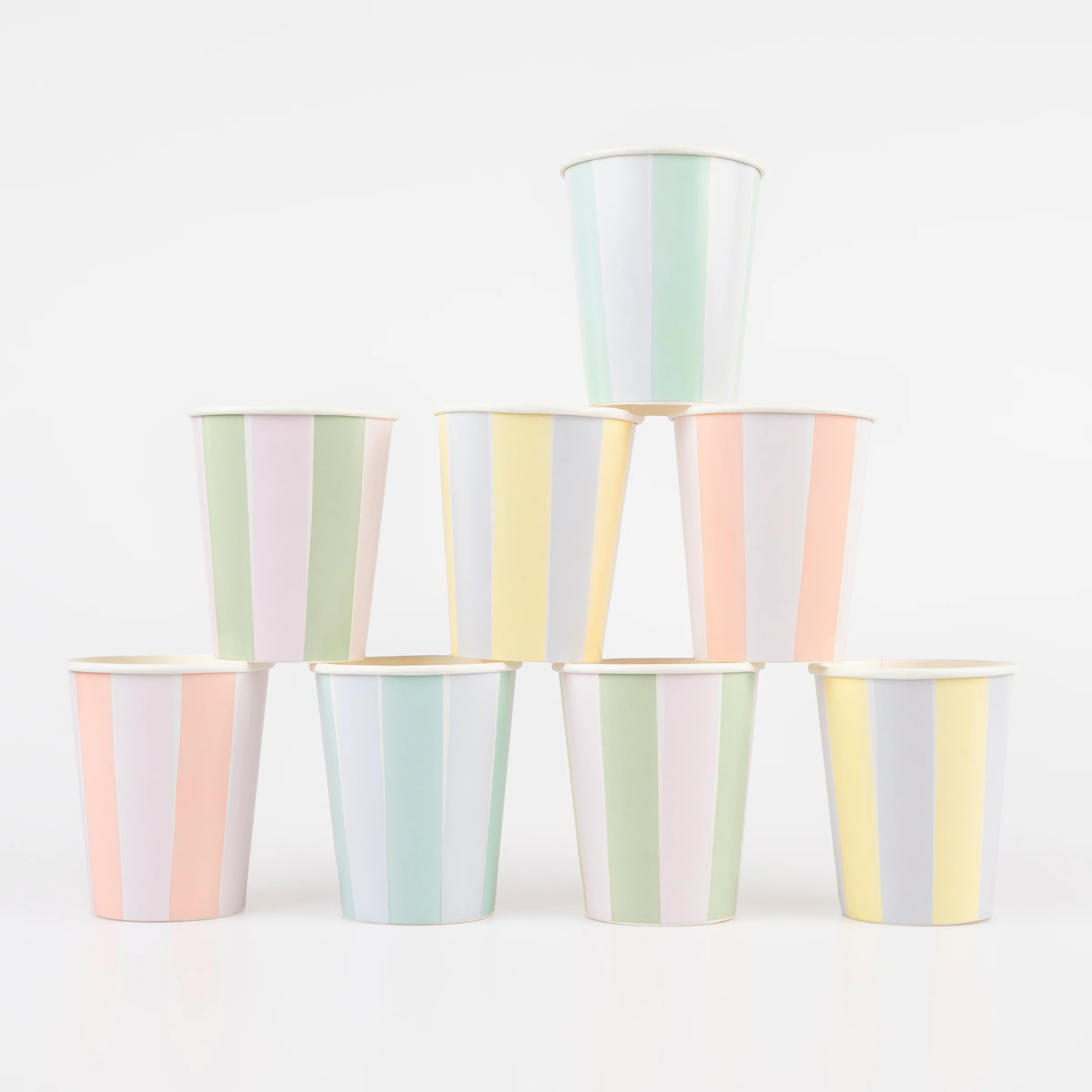 Pastel Stripe Cups (x 8)