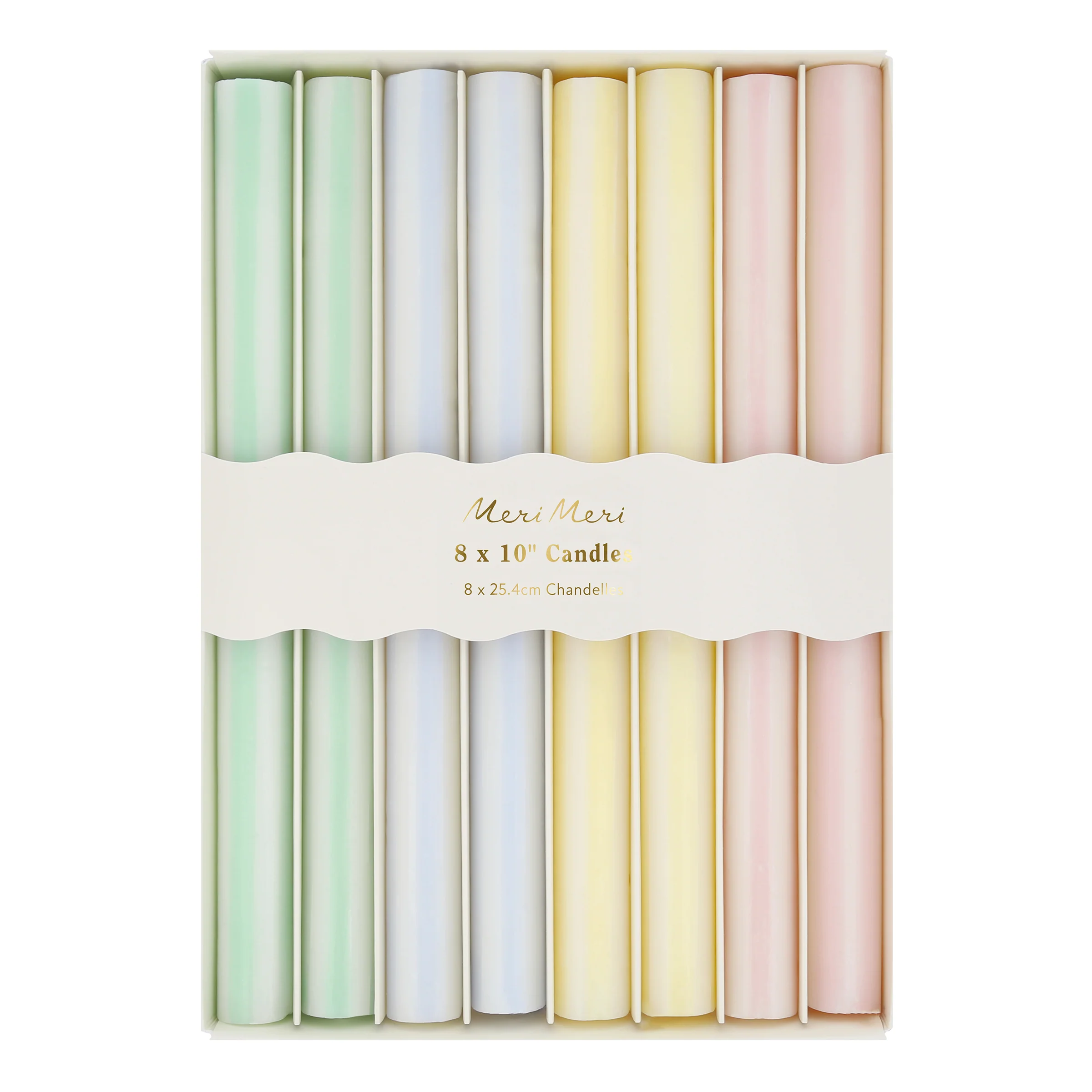 Pastel Striped Table Candles (x 8) - Image 3