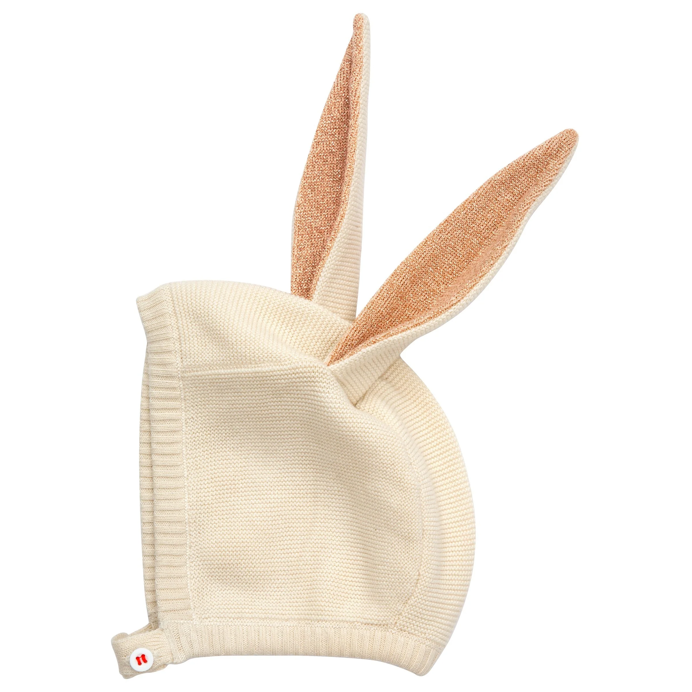 Peach Sparkle Bunny Baby Bonnet - Image 5