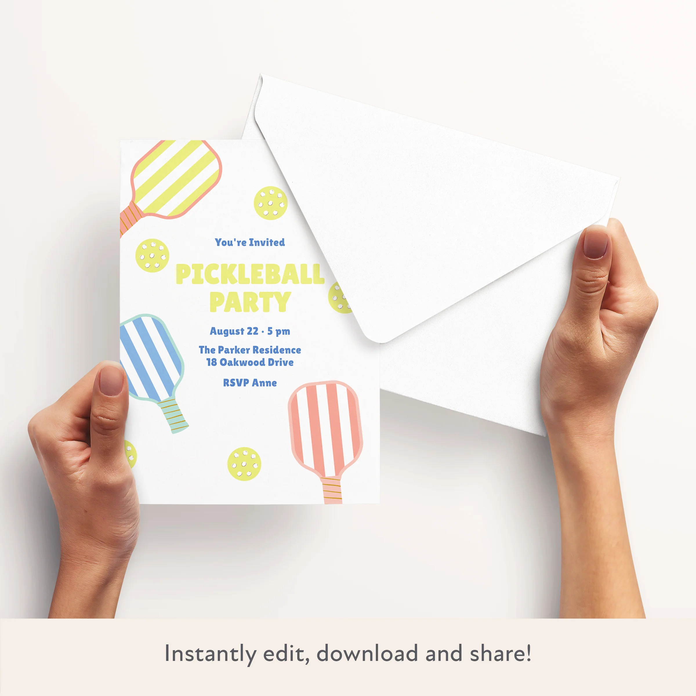 Pickleball Download & Print Invitation - Image 3