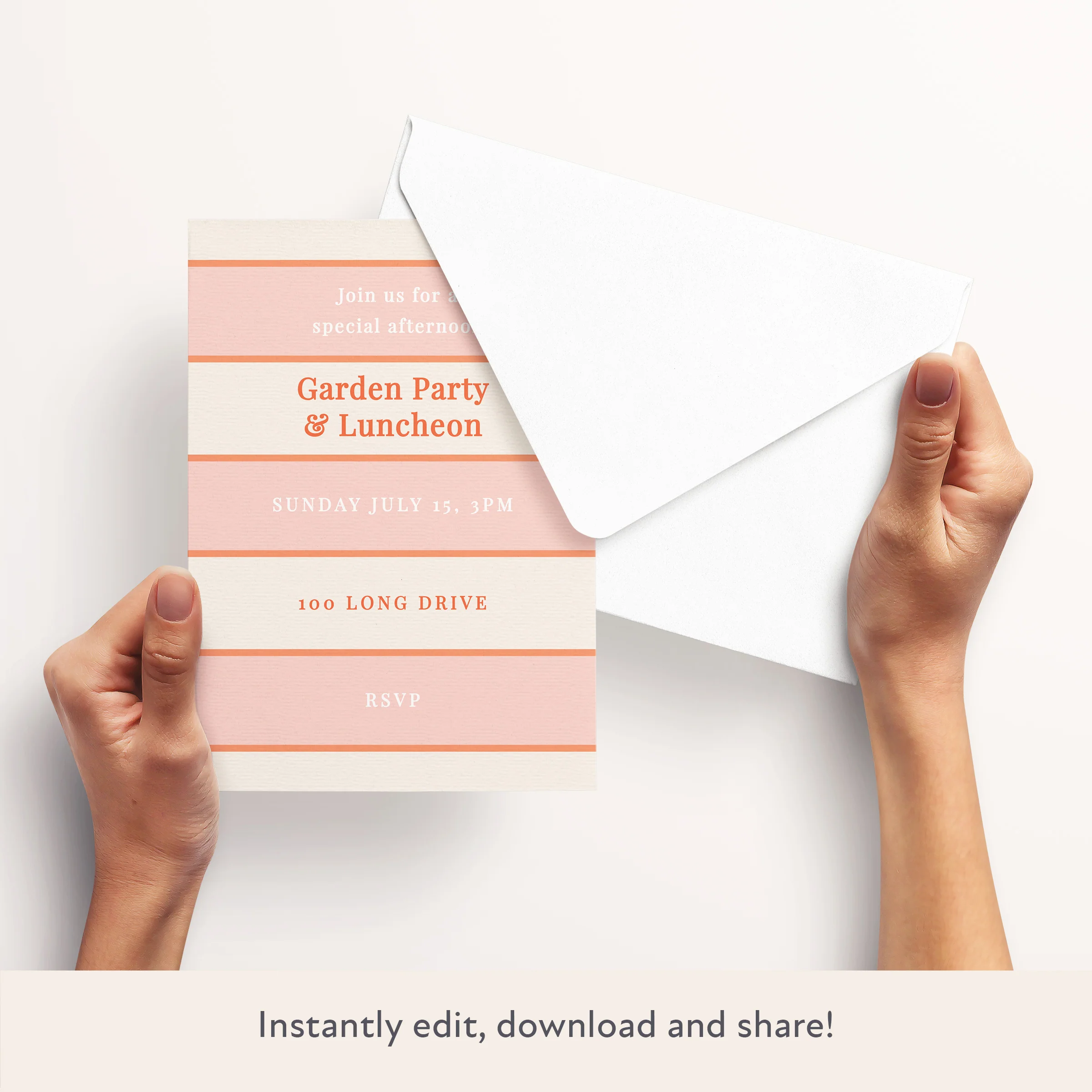 Pink Cabana Stripe Download & Print Invitation - Image 3