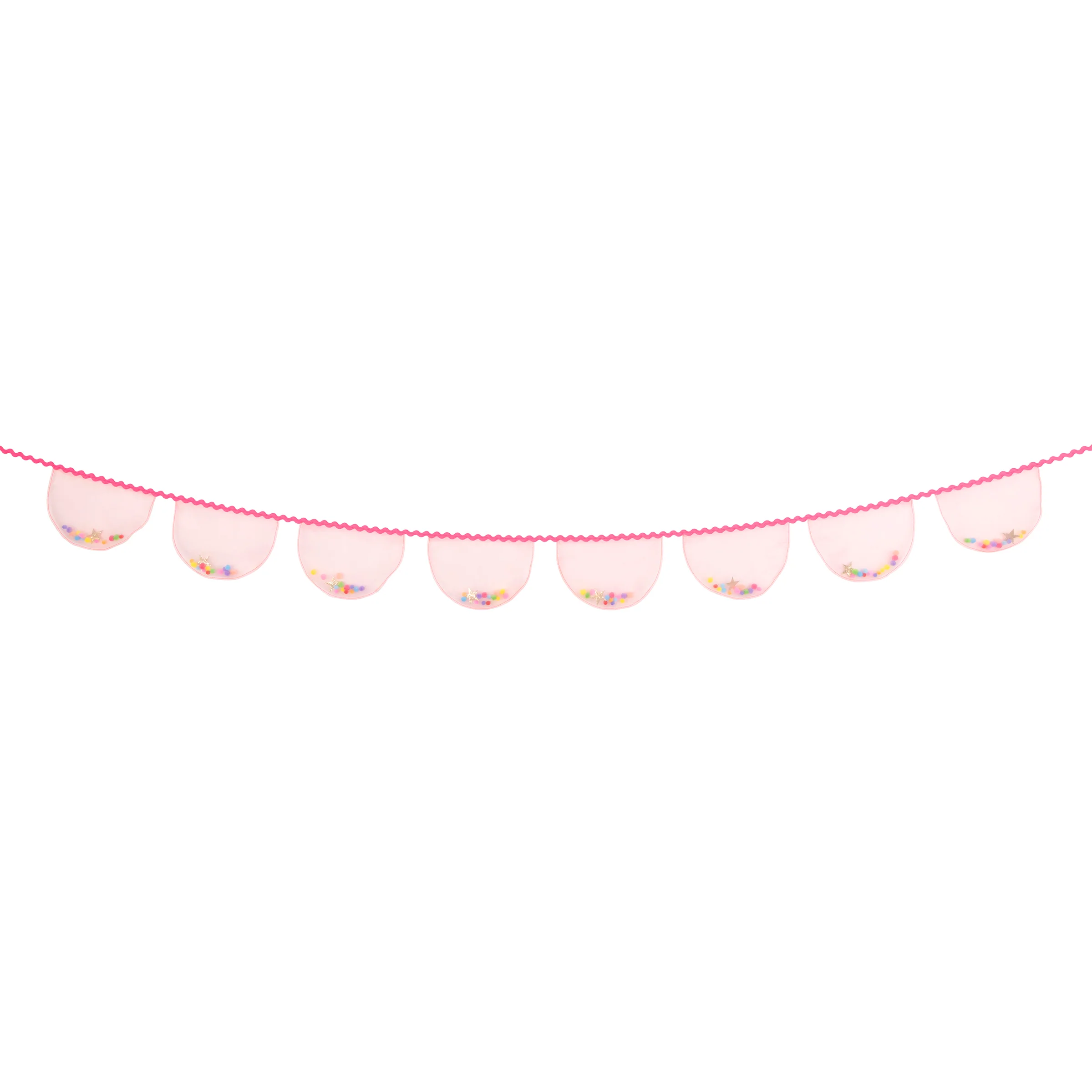 Pink Organza Pompom Garland - Image 4