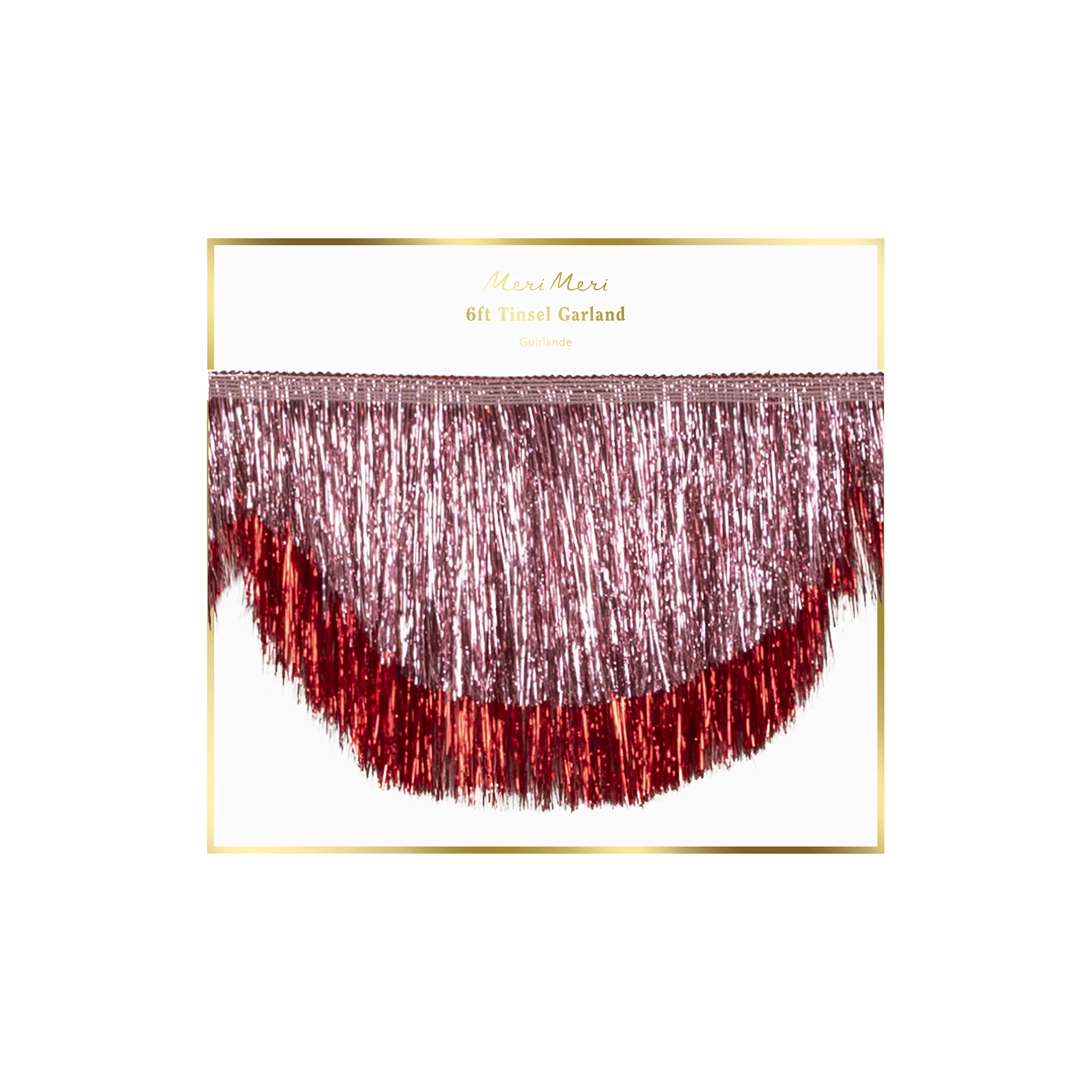 Pink Tinsel Scallop Garland - Image 4