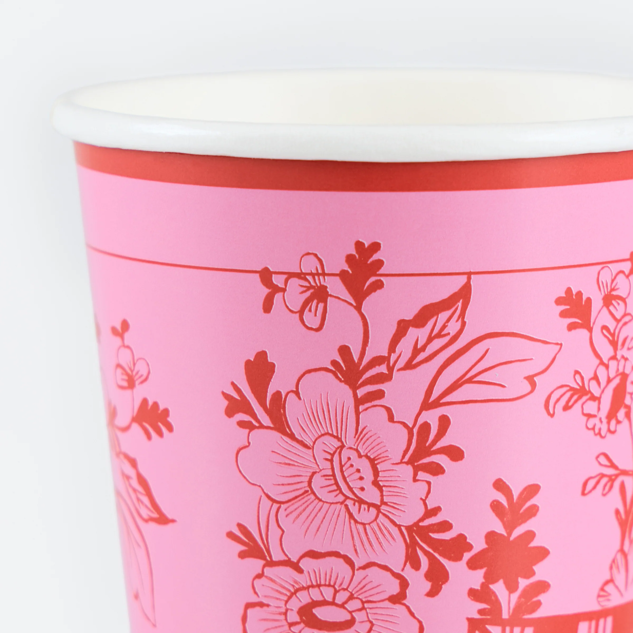 Pink Vintage Botanical Cups (x 8) - Image 2