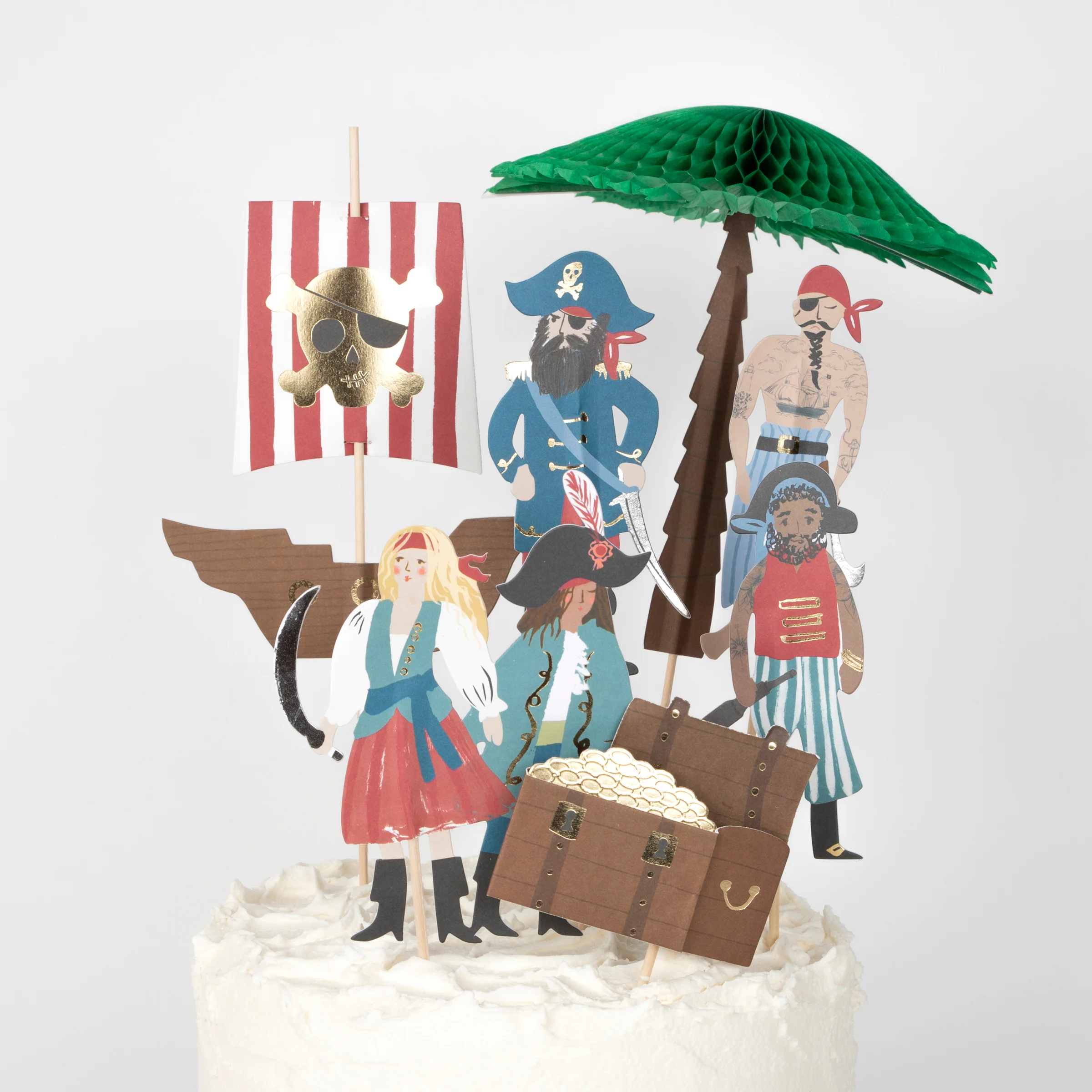 Pirates & Palm Tree Cake Toppers (x 7) - Image 3