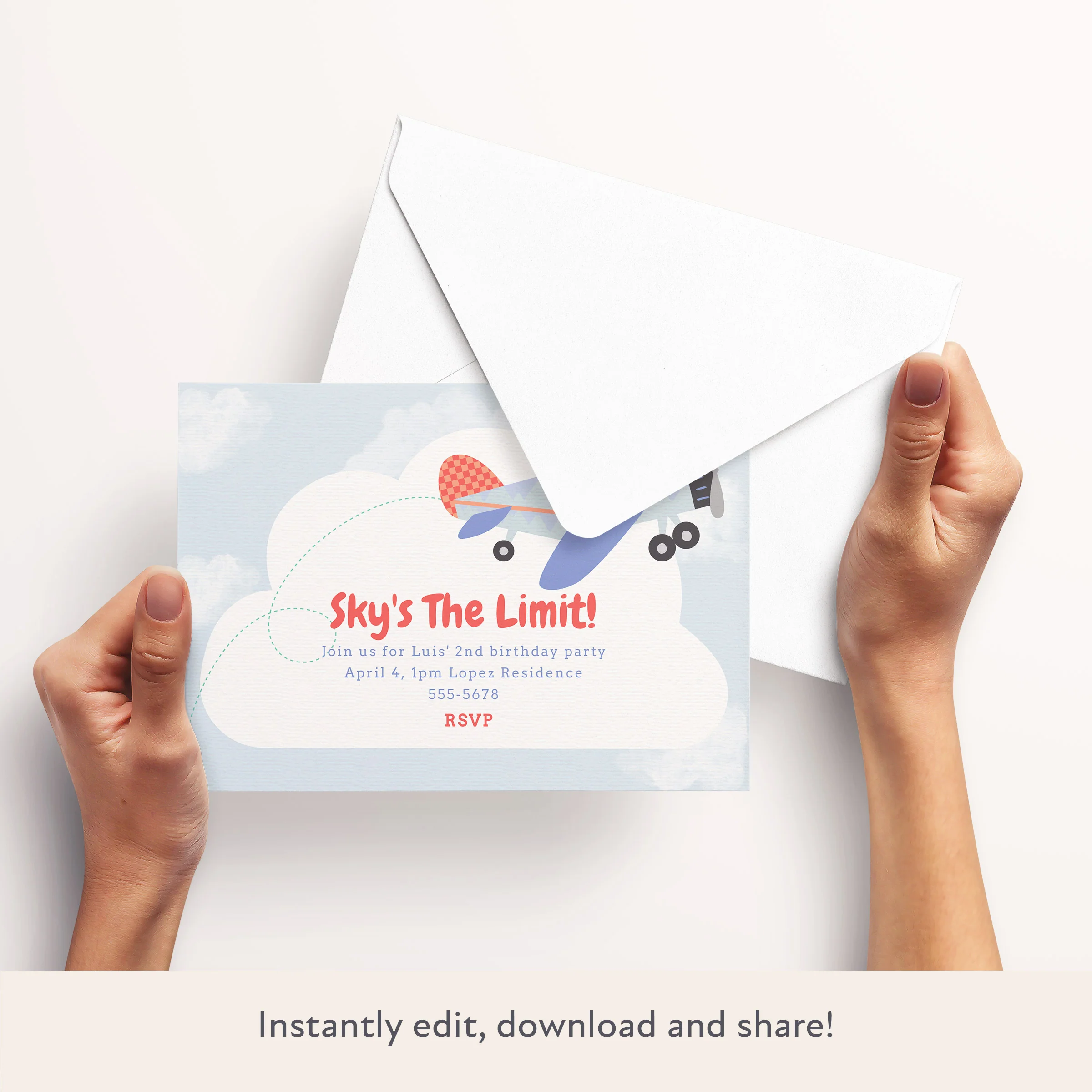 Plane Download & Print Invitation - Image 3