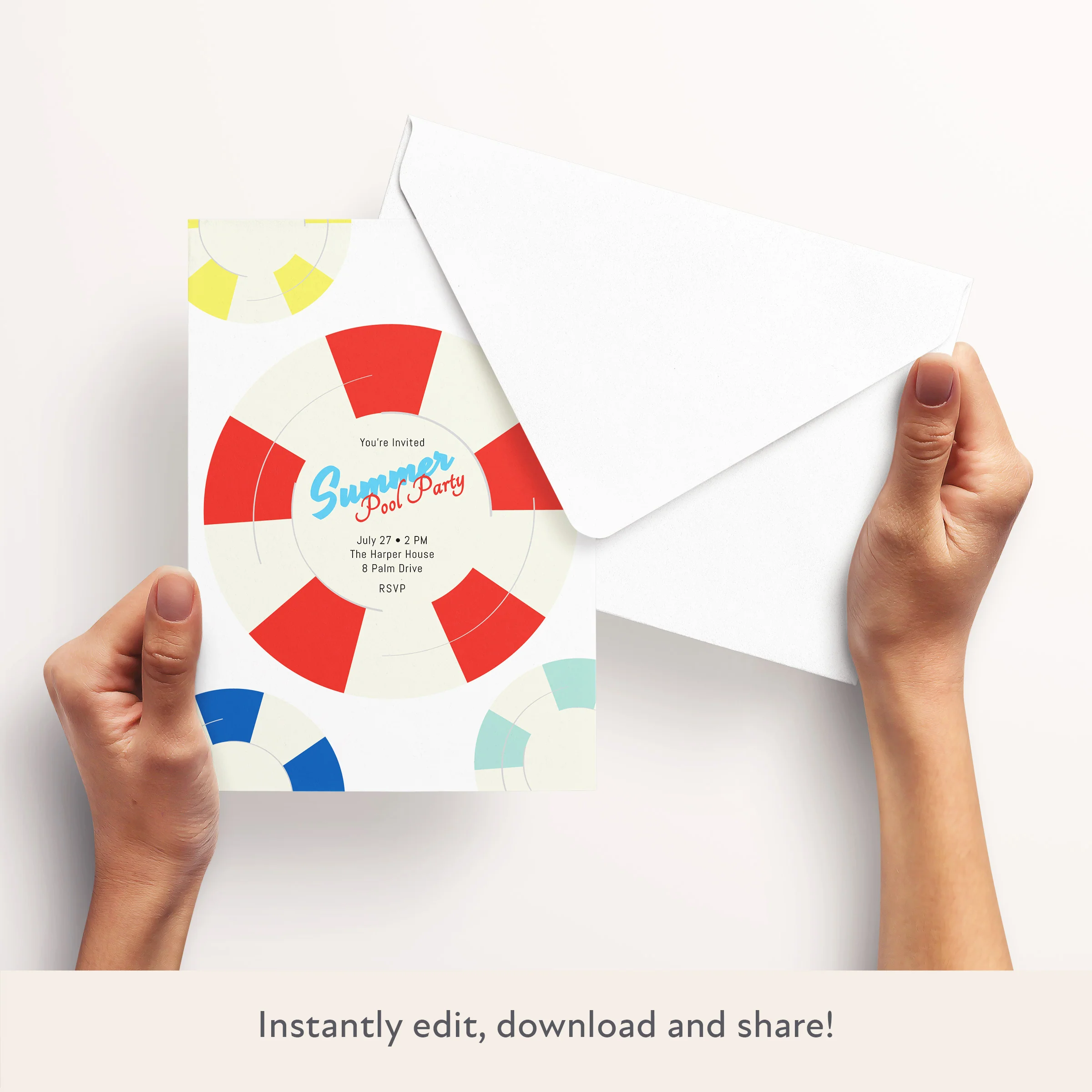 Pool Party Download & Print Invitation - Image 3