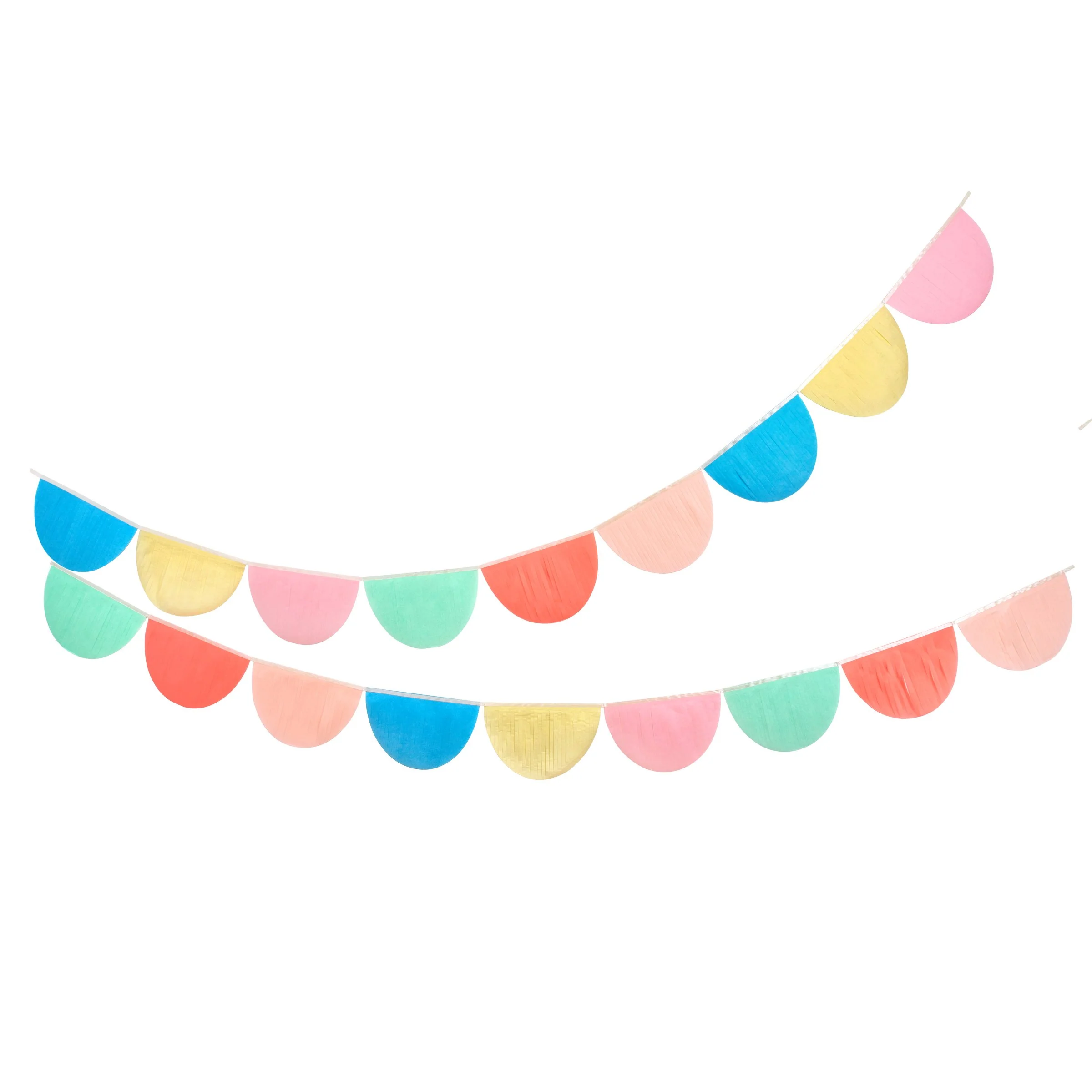 Rainbow Tissue Paper Scallop Garland Set - Image 4