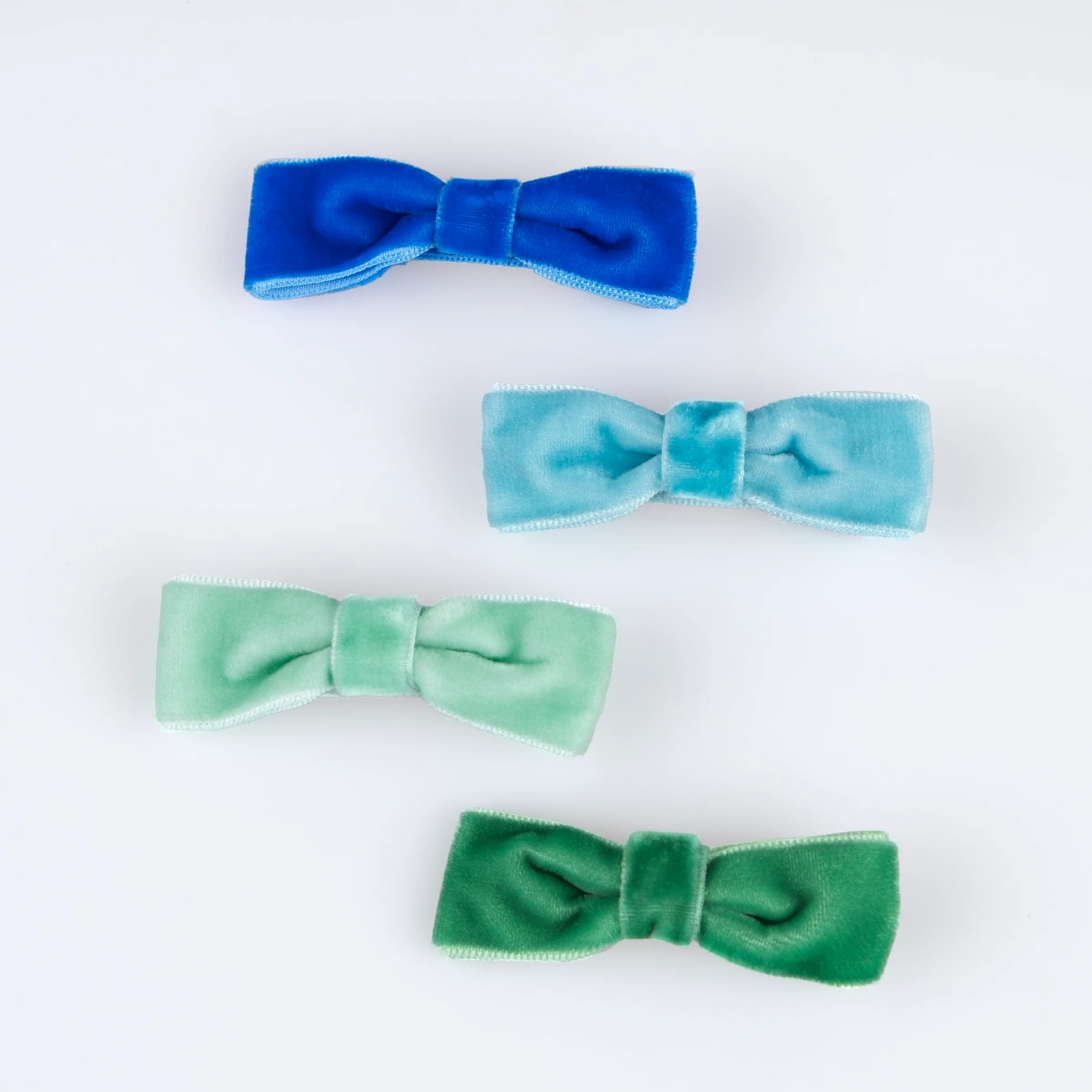 Rainbow Velvet Bow Hair Clips (x 8) - Image 3