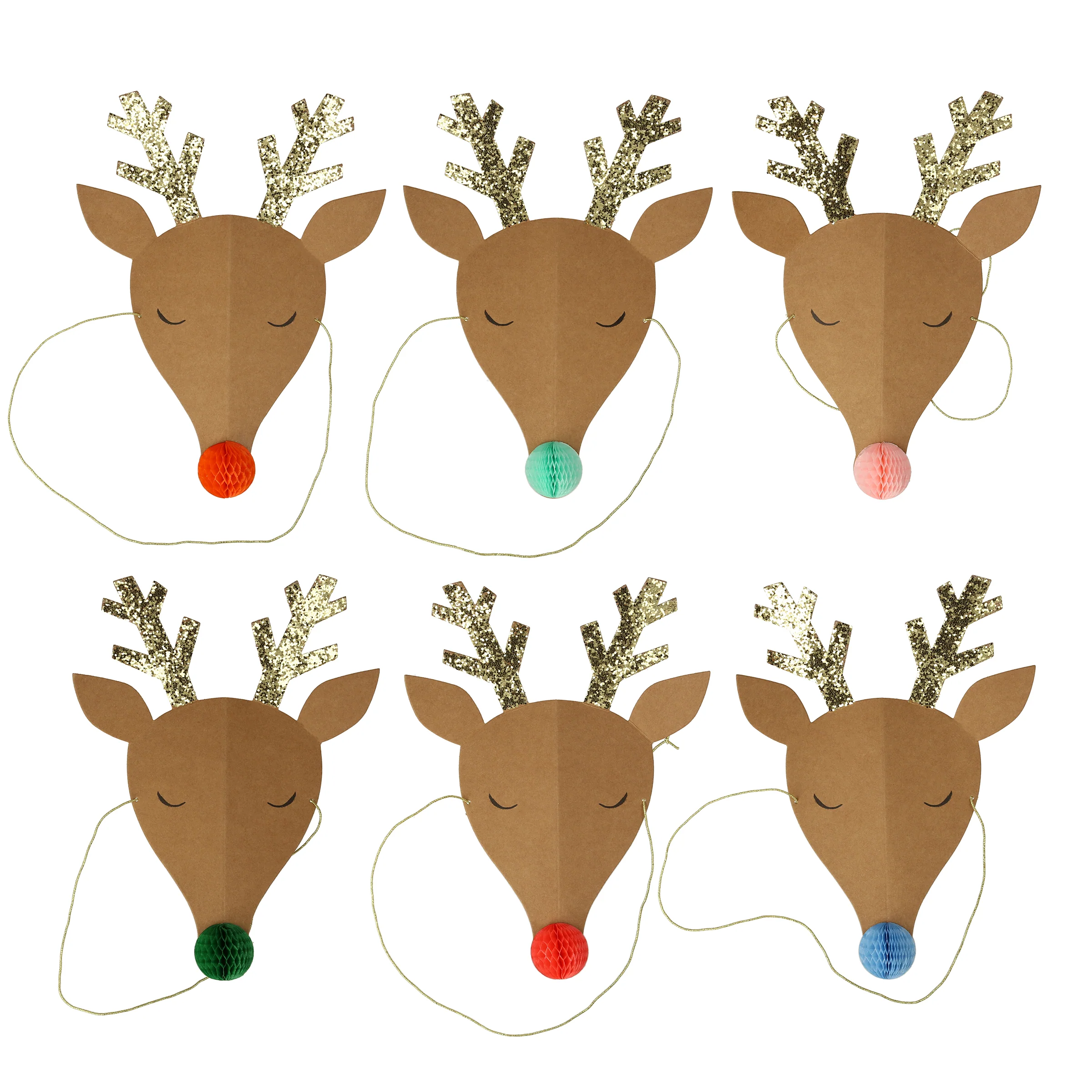 Reindeer Party Hats (x 6) - Image 4