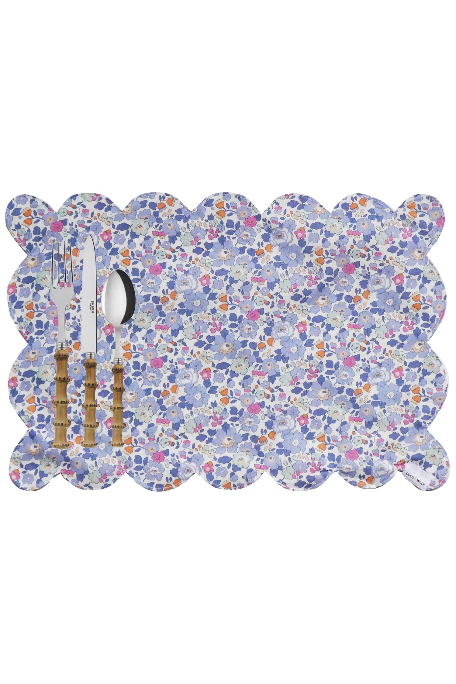 Betsy Reversible Scalloped Placemat made with Liberty Fabric