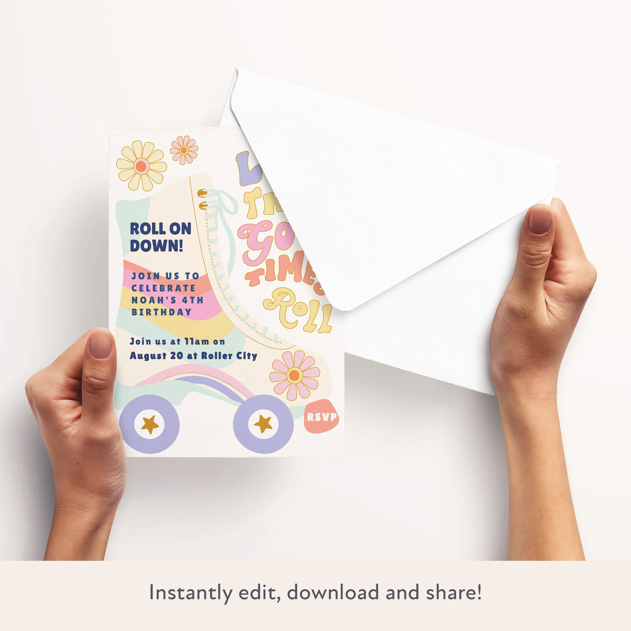 Roller Skate Download & Print Invitation - Image 3