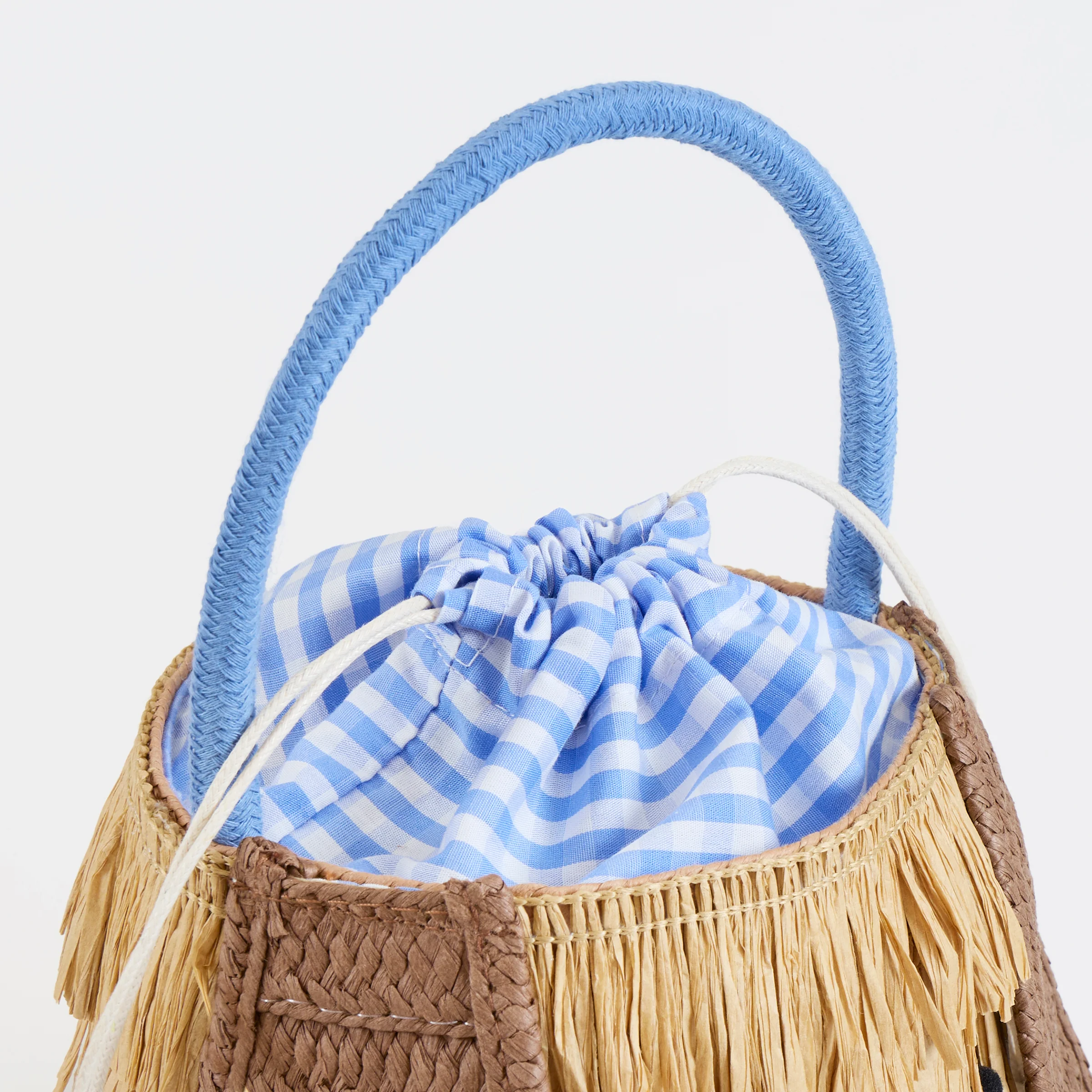 Shaggy Raffia Puppy Basket - Image 4