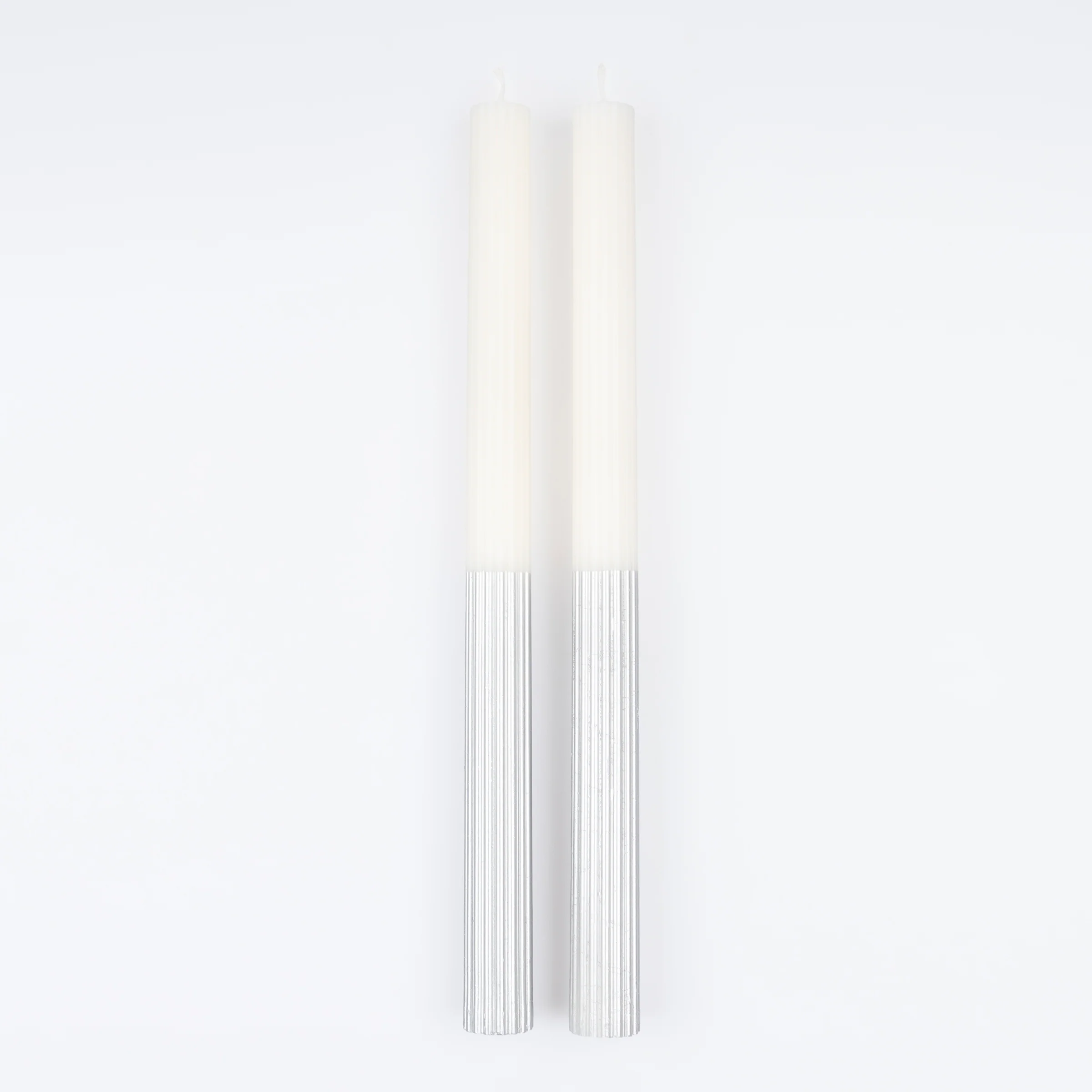 Silver Dipped Table Candles (x 2) - Image 2