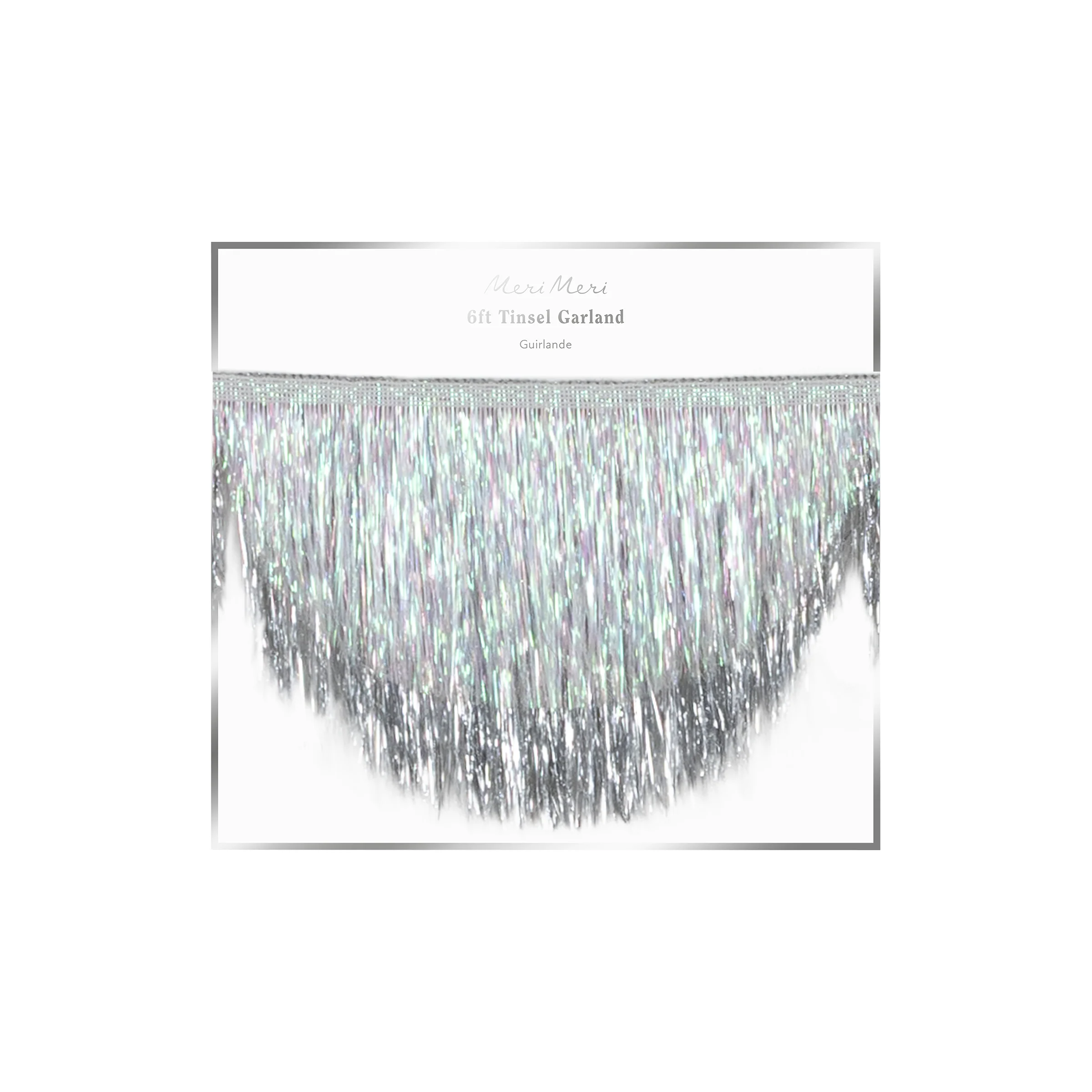 Silver Iridescent Tinsel Scallop Garland - Image 5