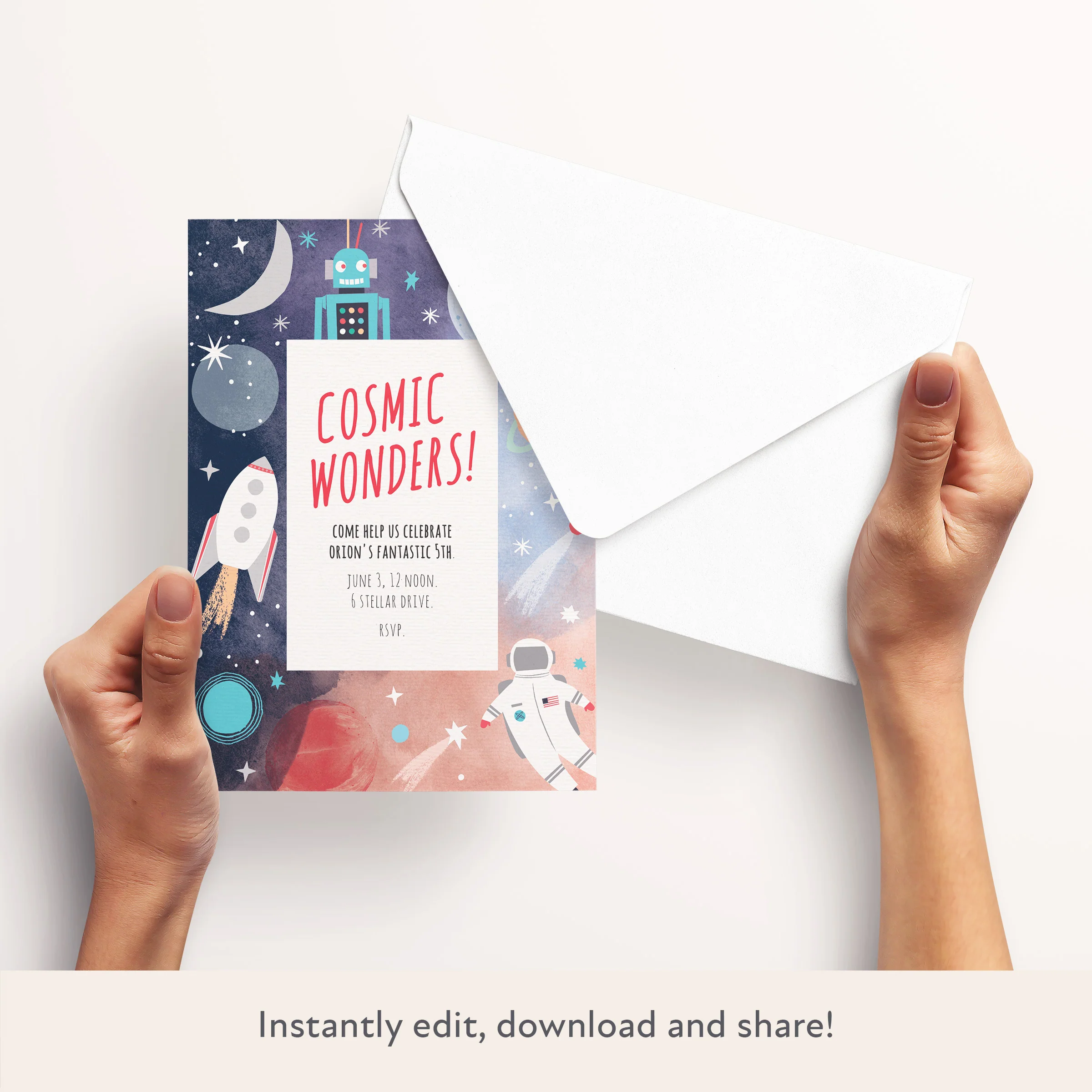 Space Download & Print Invitation - Image 3