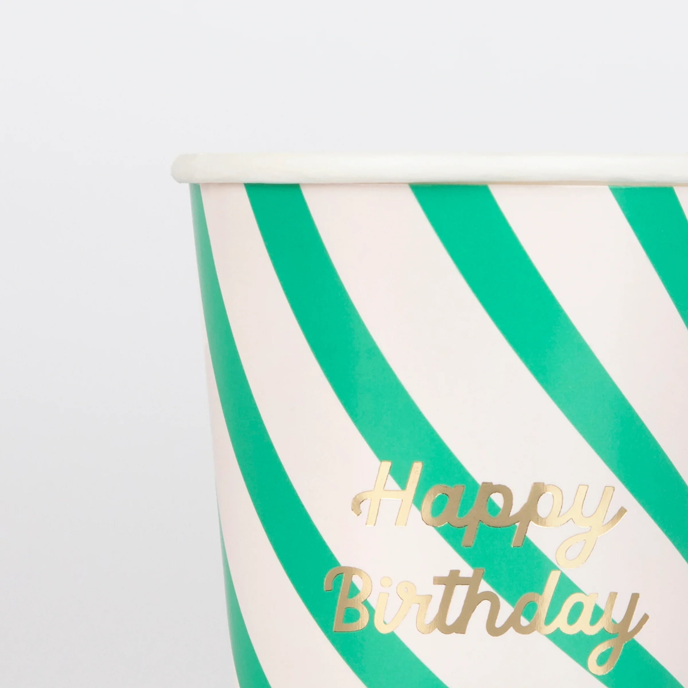 Stripe Happy Birthday Cups (x 8) - Image 2