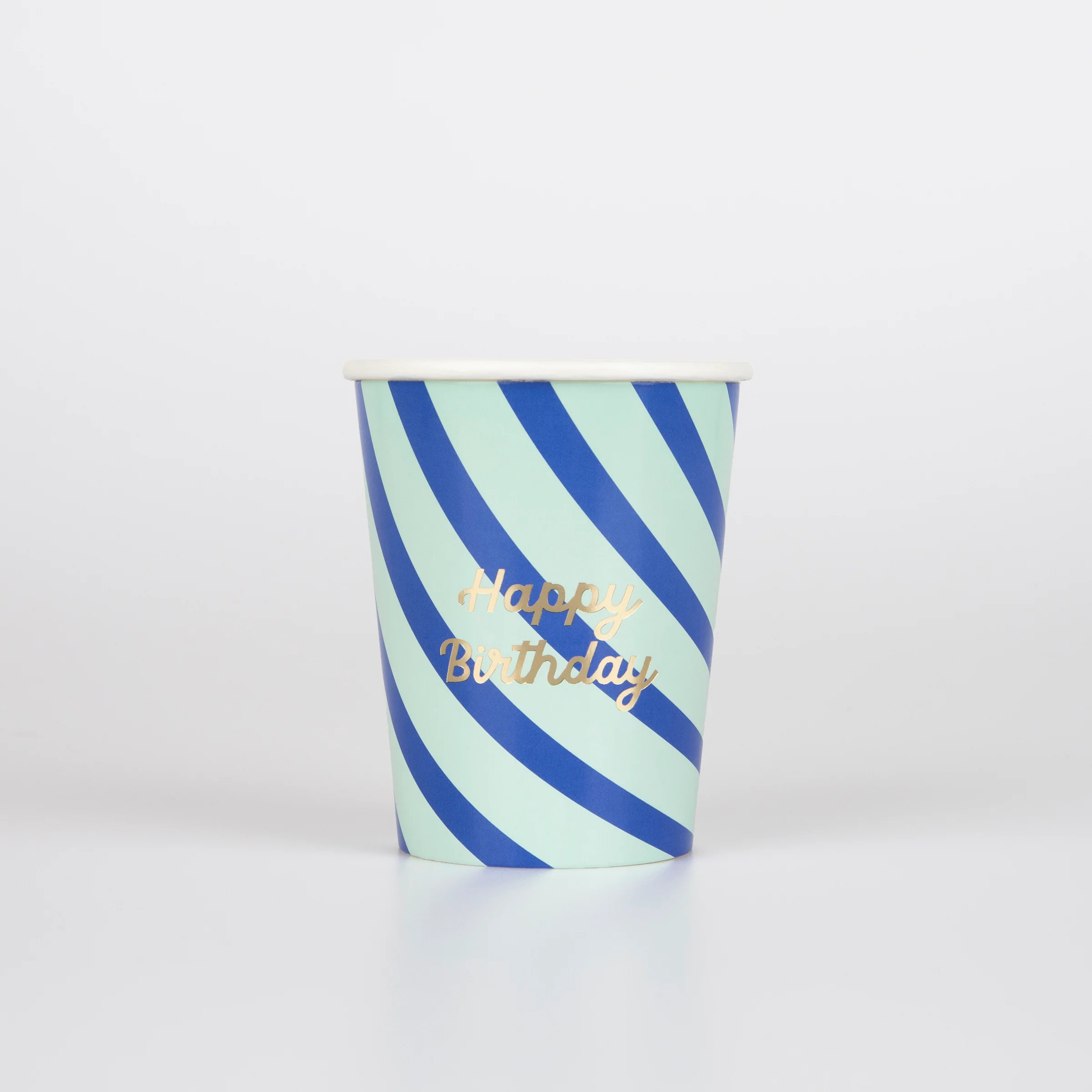 Stripe Happy Birthday Cups (x 8) - Image 3