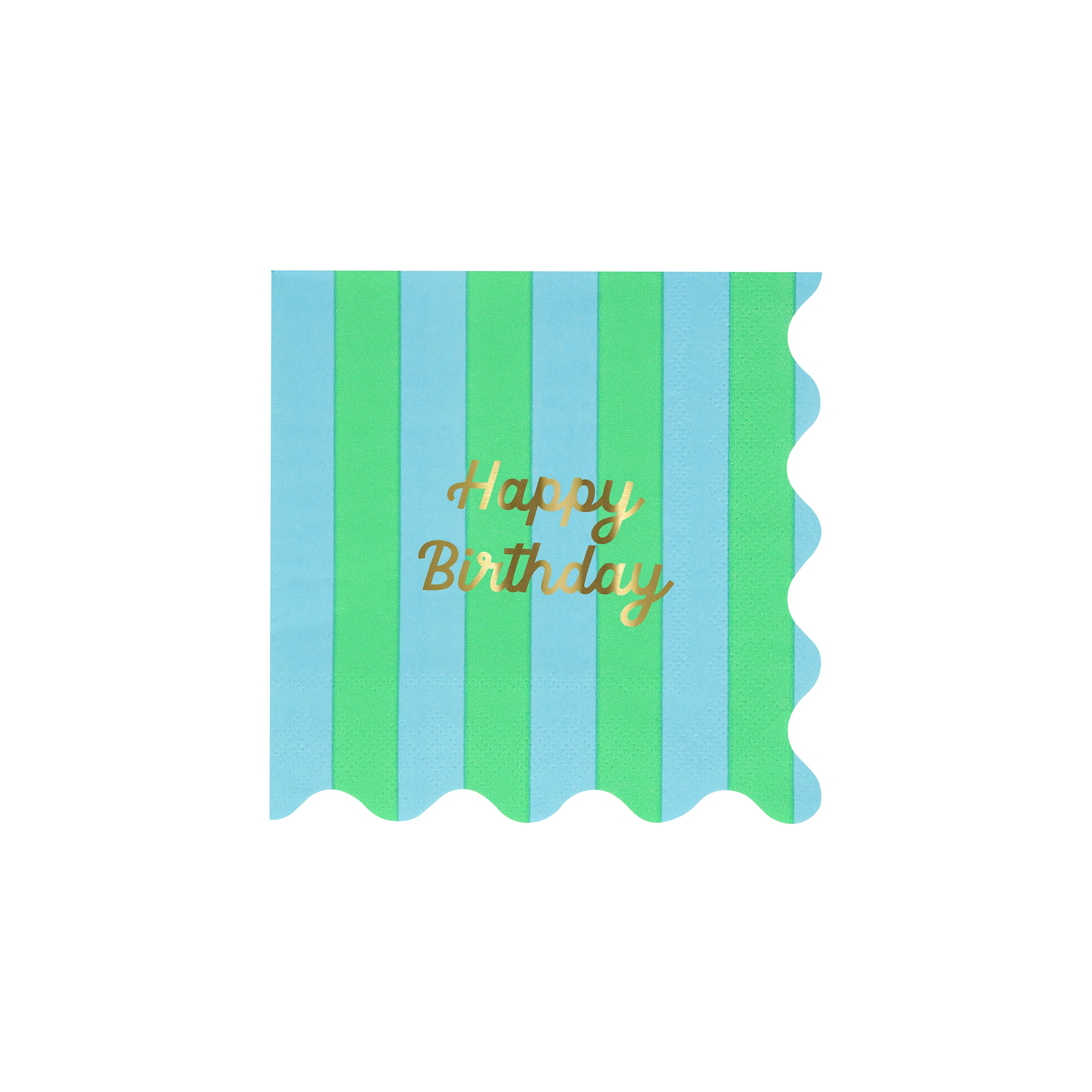 Stripe Happy Birthday Small Napkins (x 16) - Image 5
