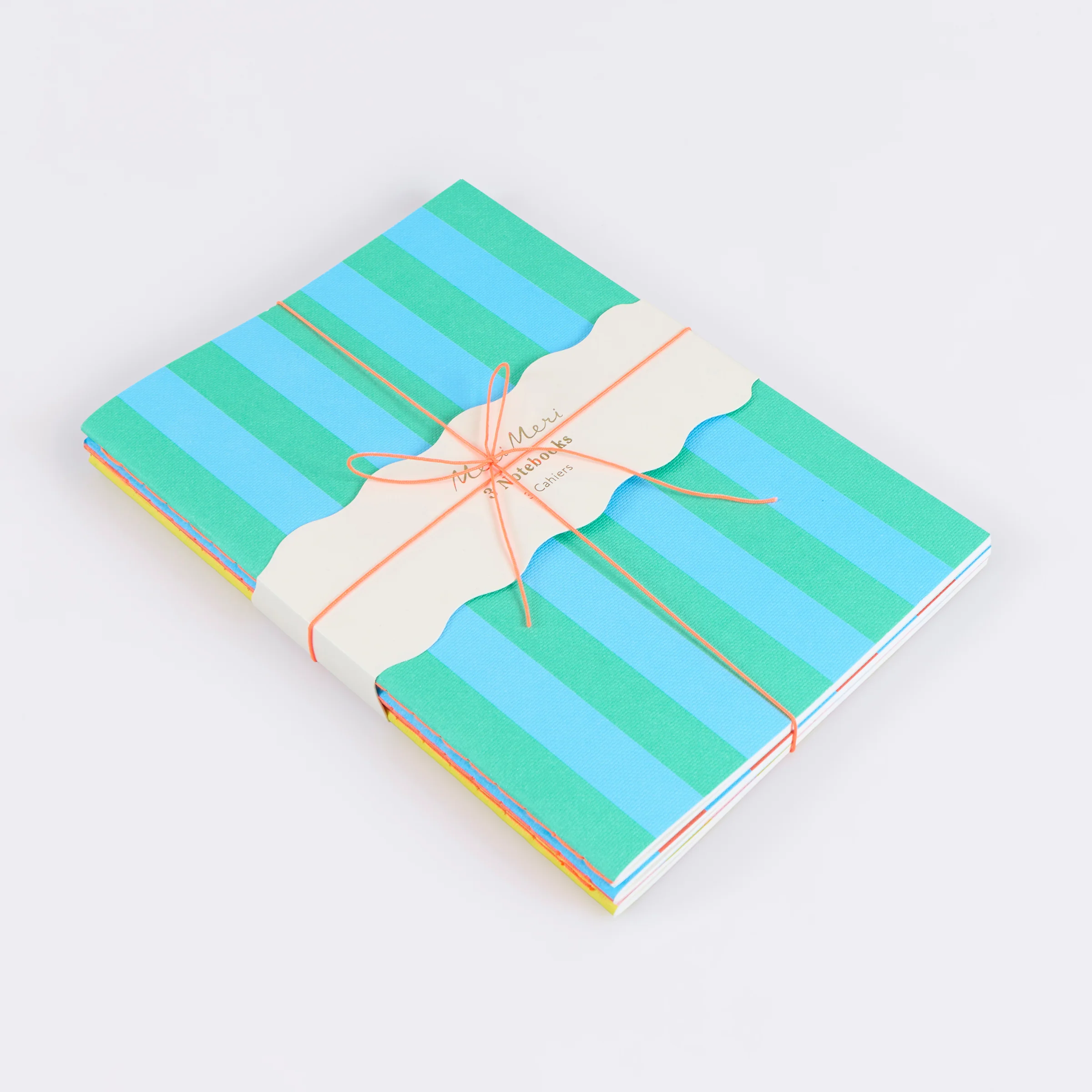 Striped Softcover Notebook Set (x 3)