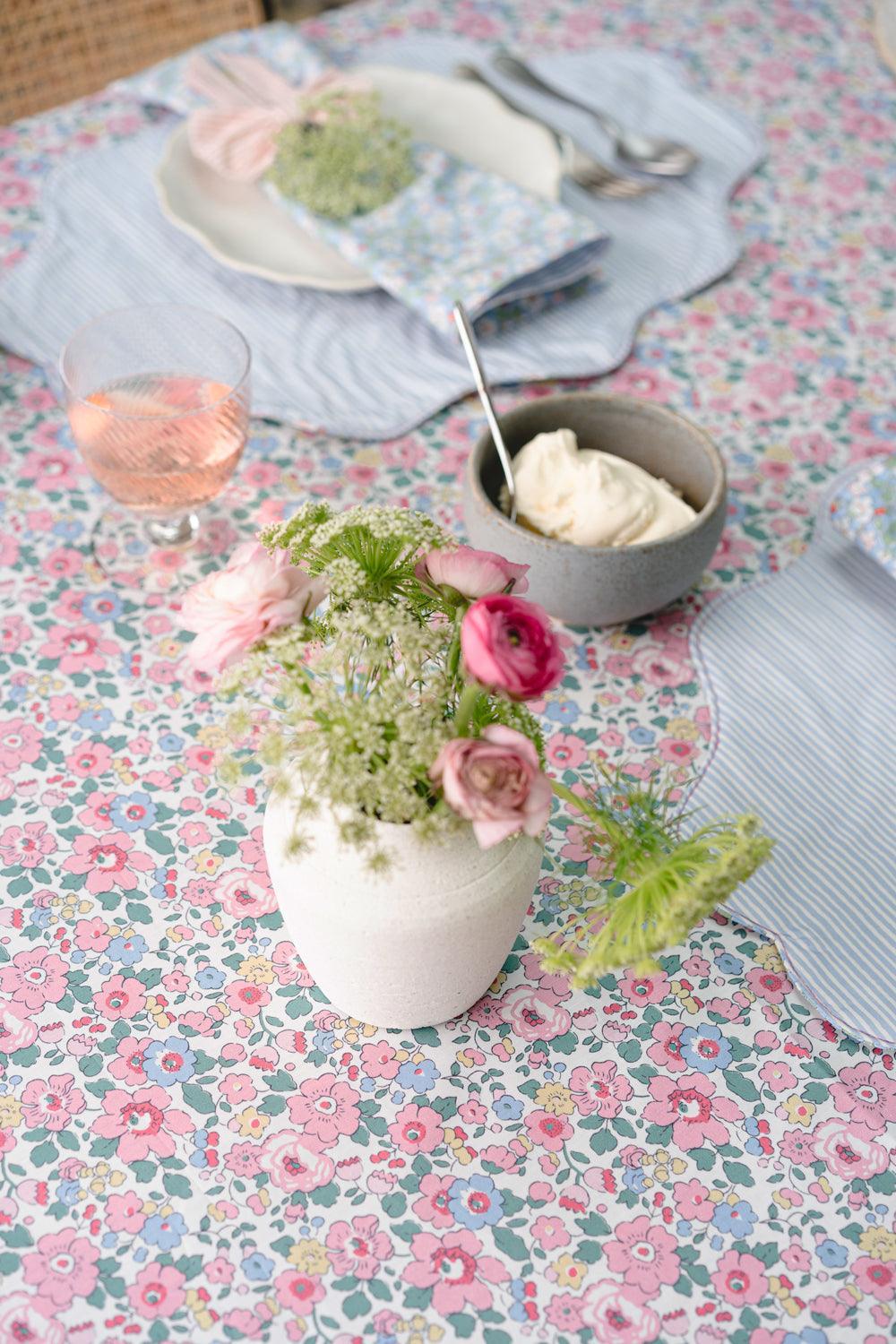 Betsy Candy Floss Tablecloth made with Liberty Fabric - Image 2