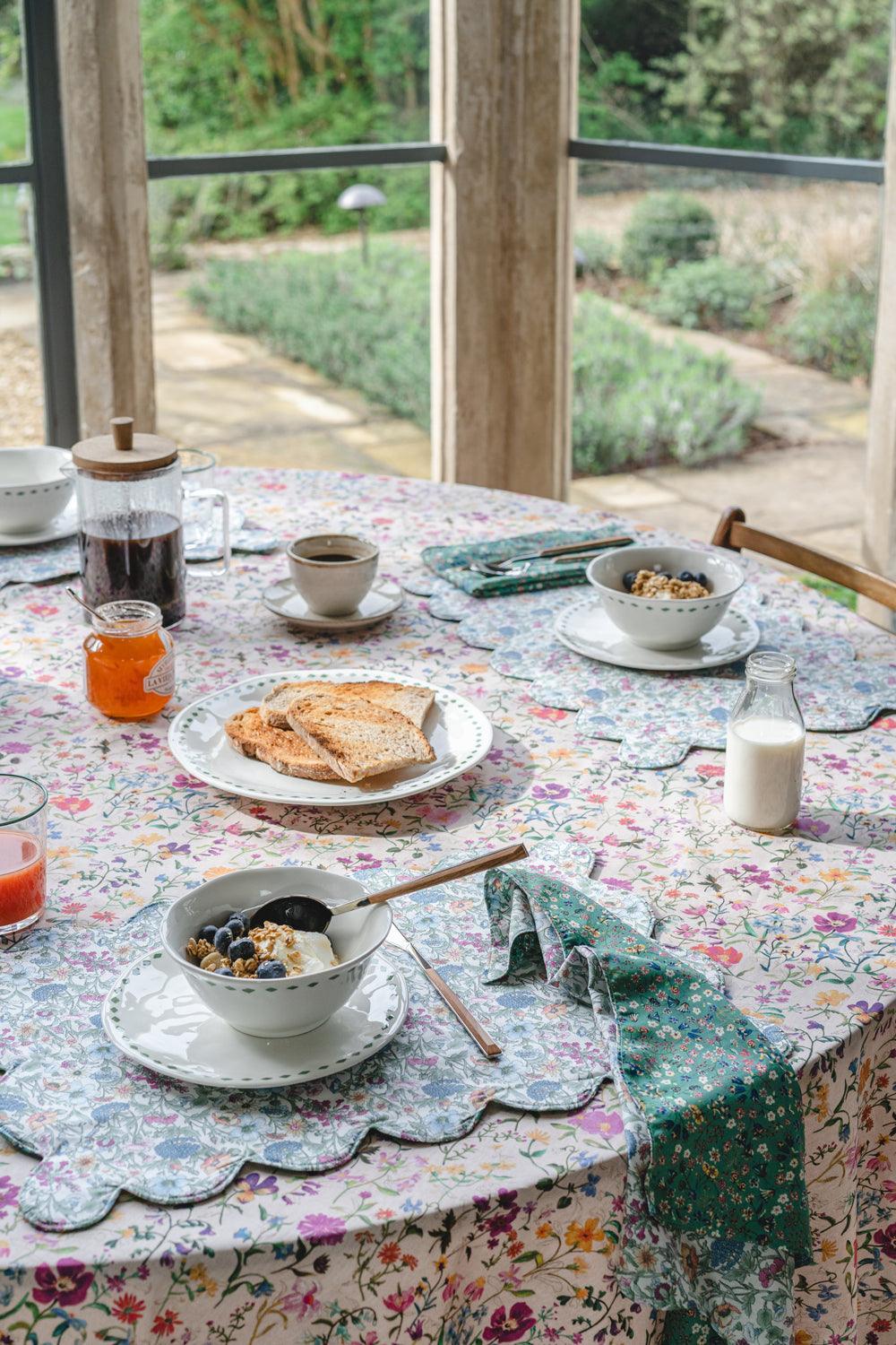 Linen Garden Tablecloth made with Liberty Fabric - Image 3