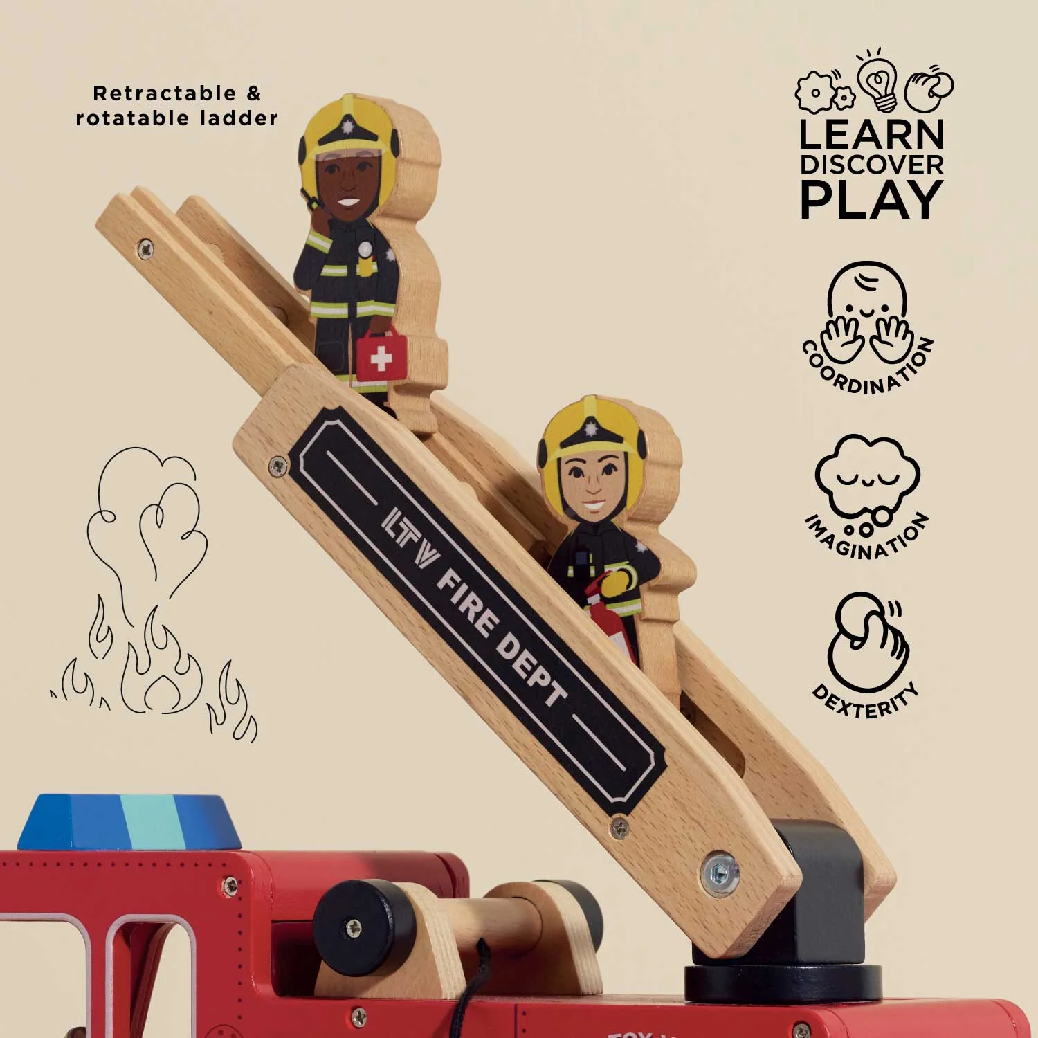 Toy Fire Engine & Characters - Image 3