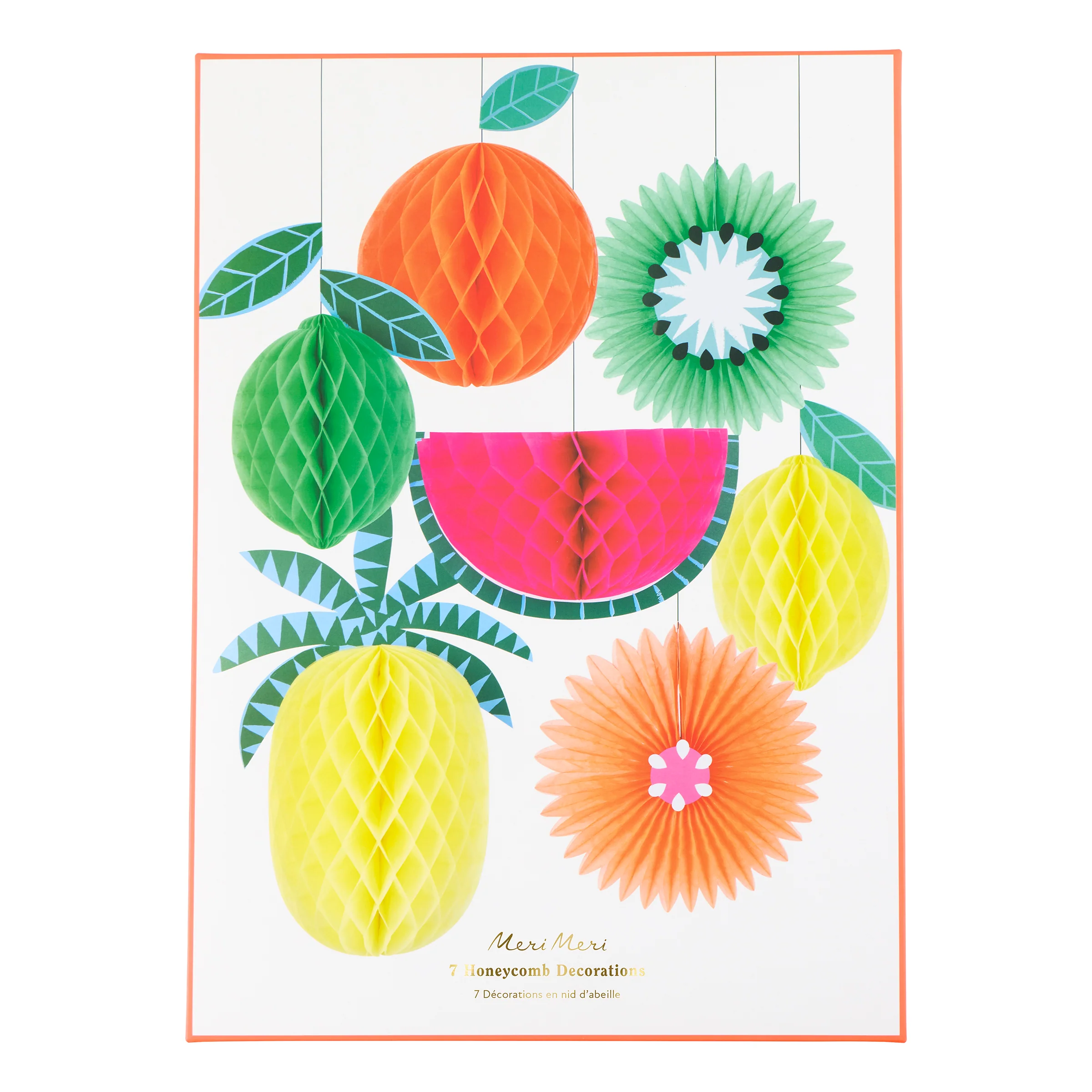 Tropical Fruit Honeycomb Decorations (x 7) - Image 11