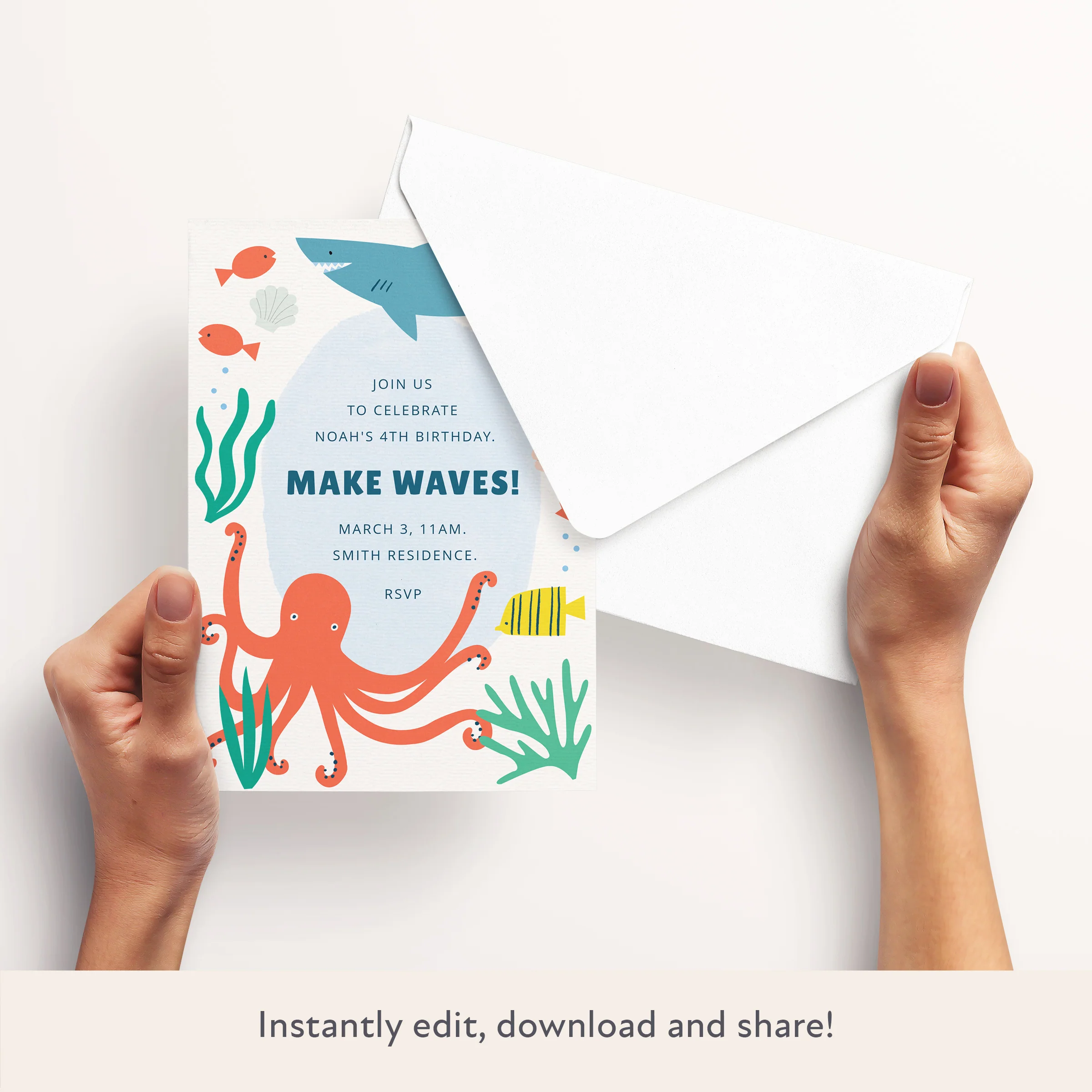 Under The Sea Download & Print Invitation - Image 3