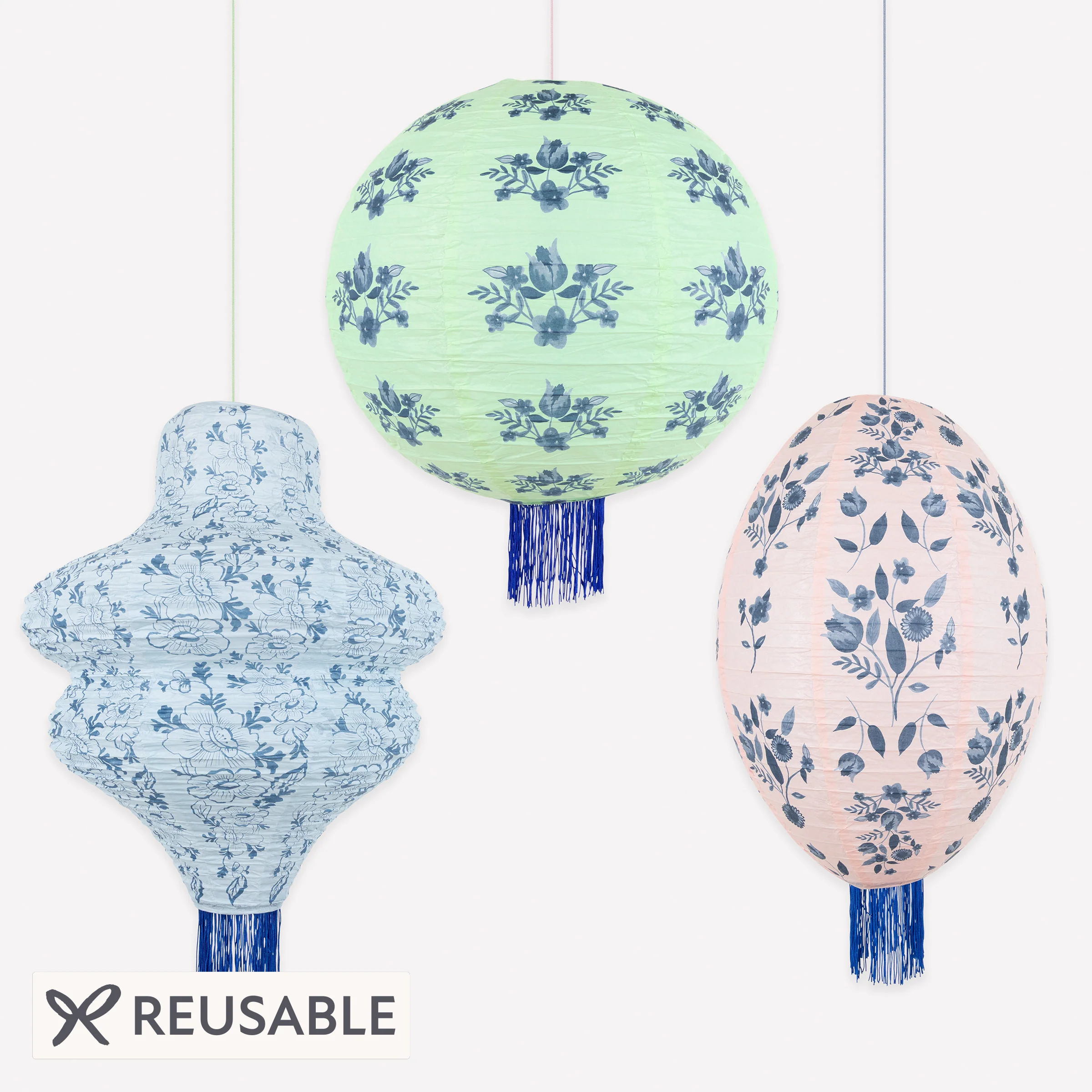 Vintage Botanical Lanterns (x 3)
