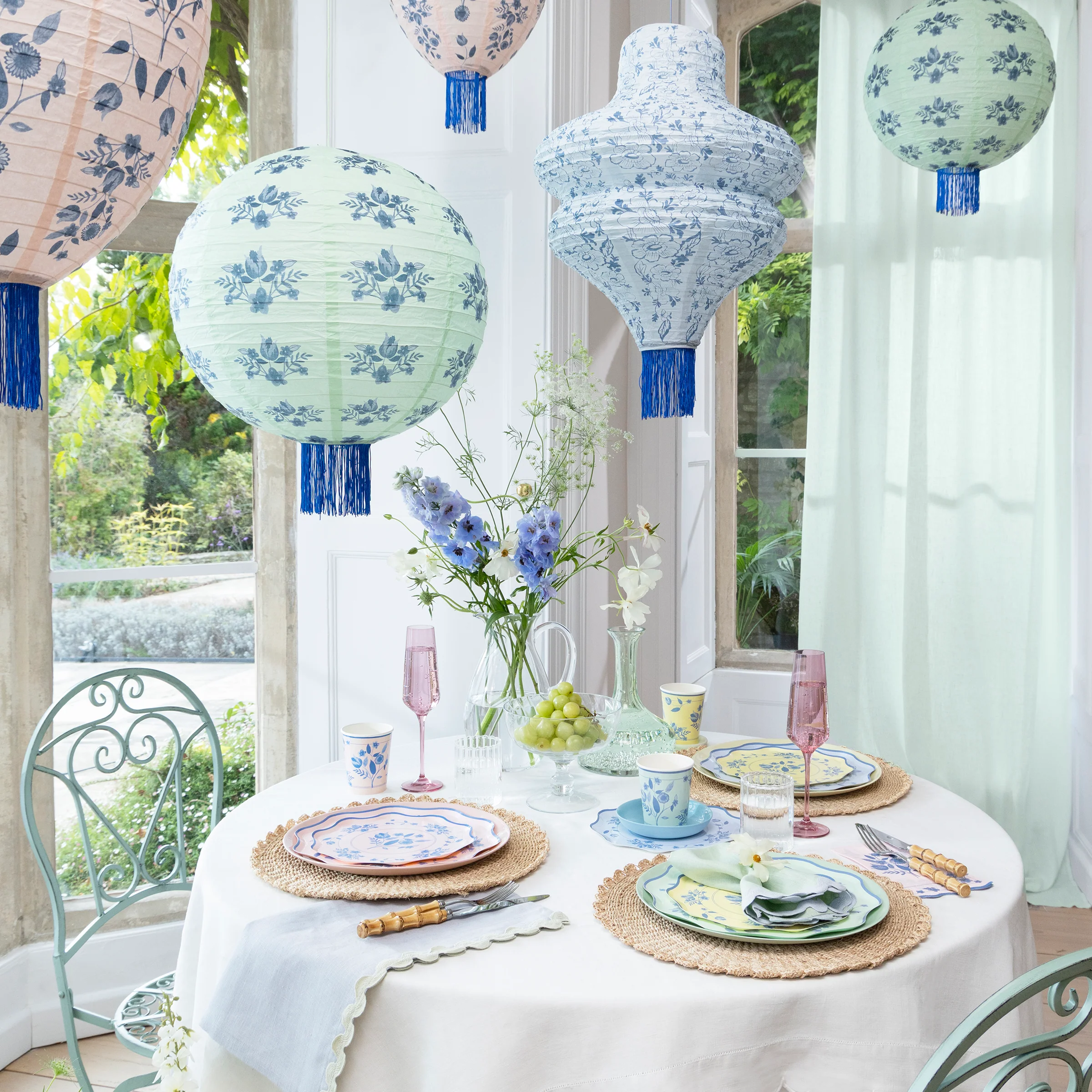 Vintage Botanical Lanterns (x 3) - Image 2