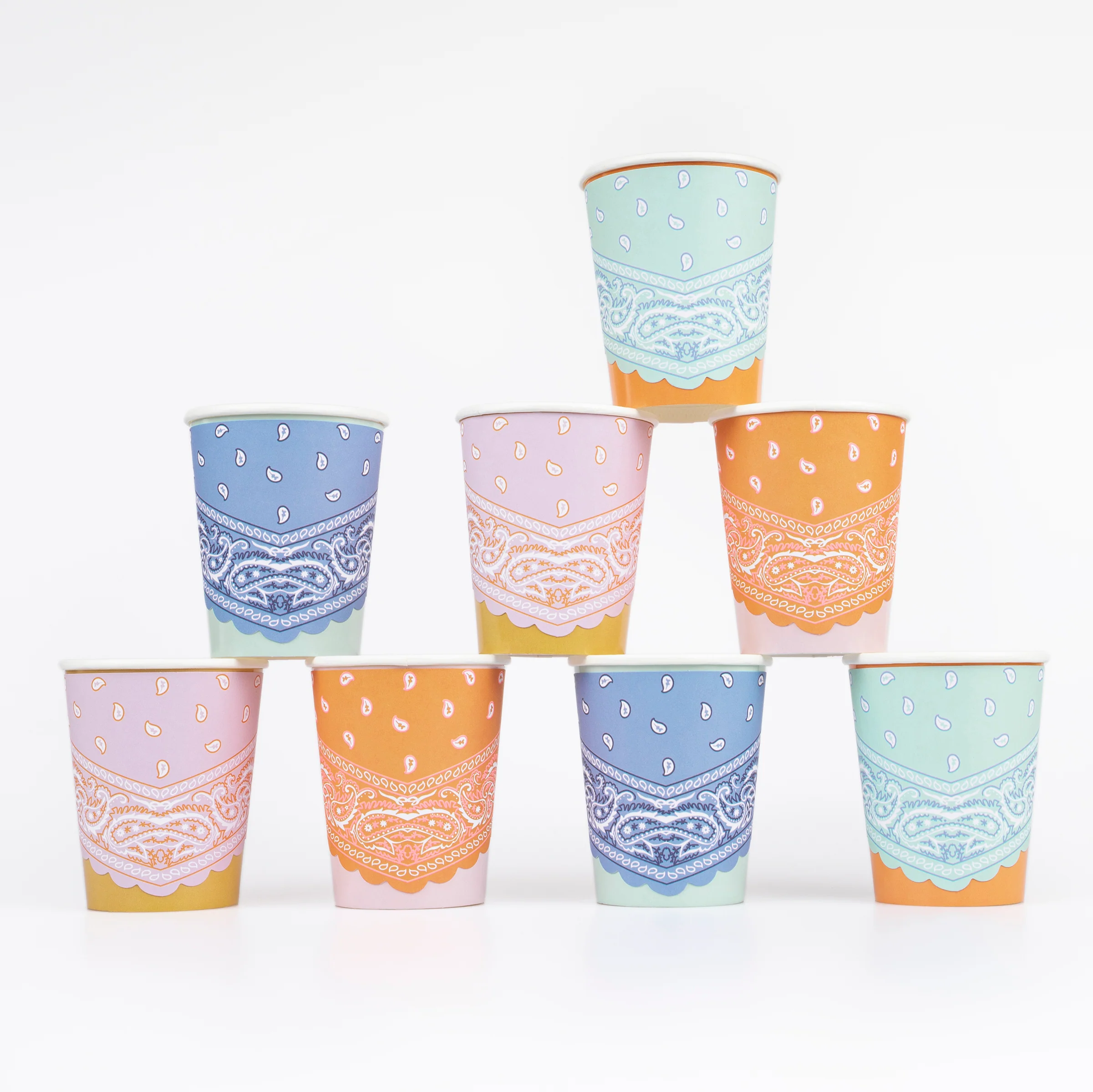 Western Bandana Cups (x 8)