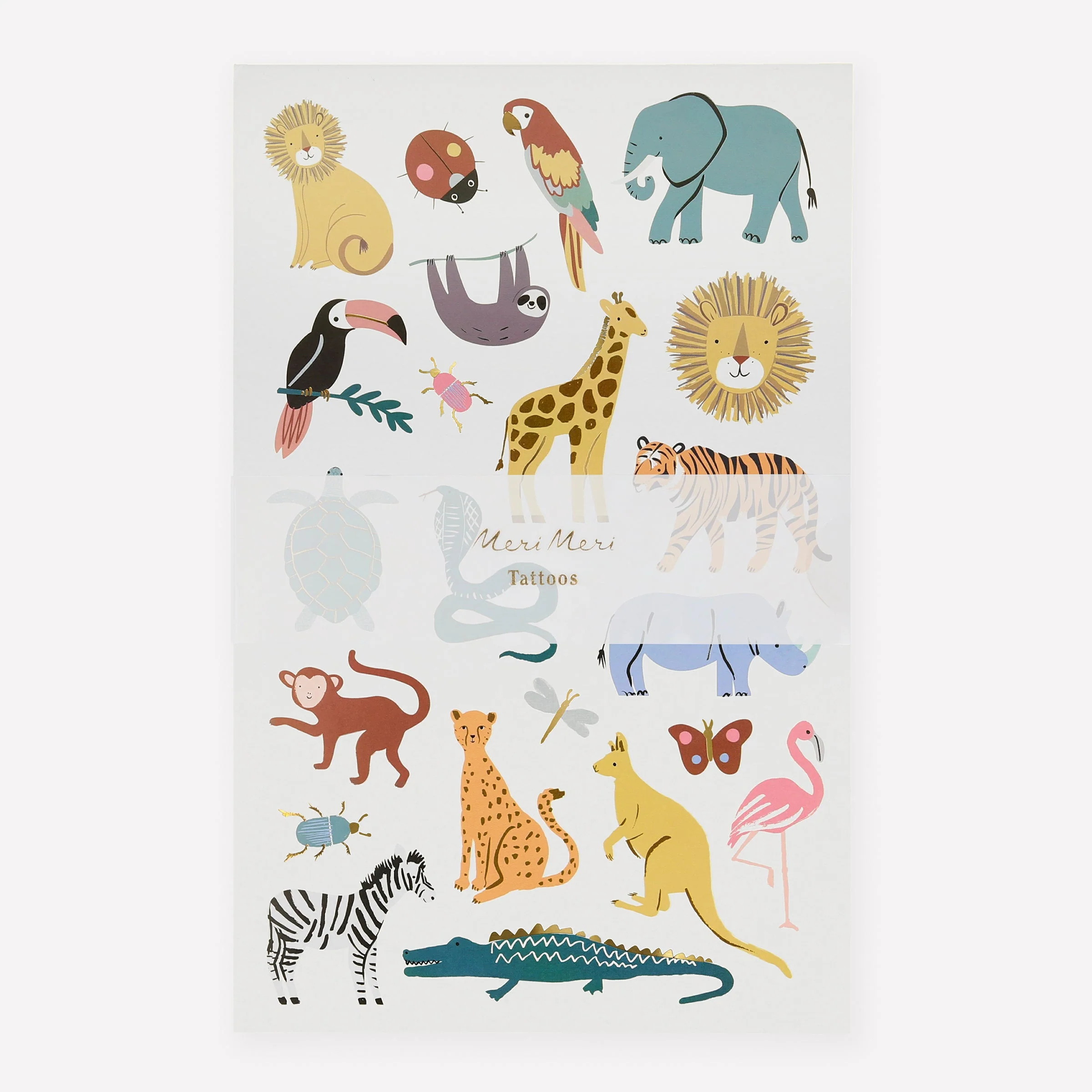 Wild Animals Temporary Tattoo Sheets (x 2 sheets)