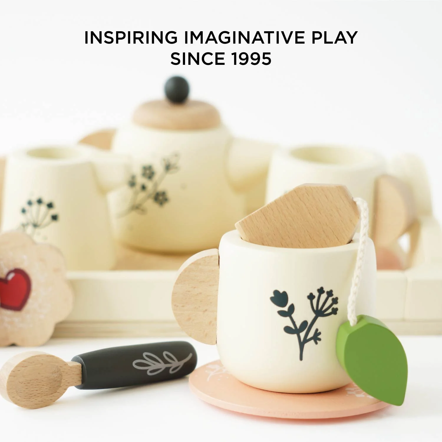 Wooden Tea Set & Tray - Image 5